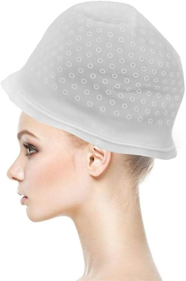 کلاه رنگ مو ژله ای، کلاه سیلیکونی سالن مو با قلاب برای زنان و دختران، ابزار حرفه ای آرایشگری با قابلیت استفاده مجدد