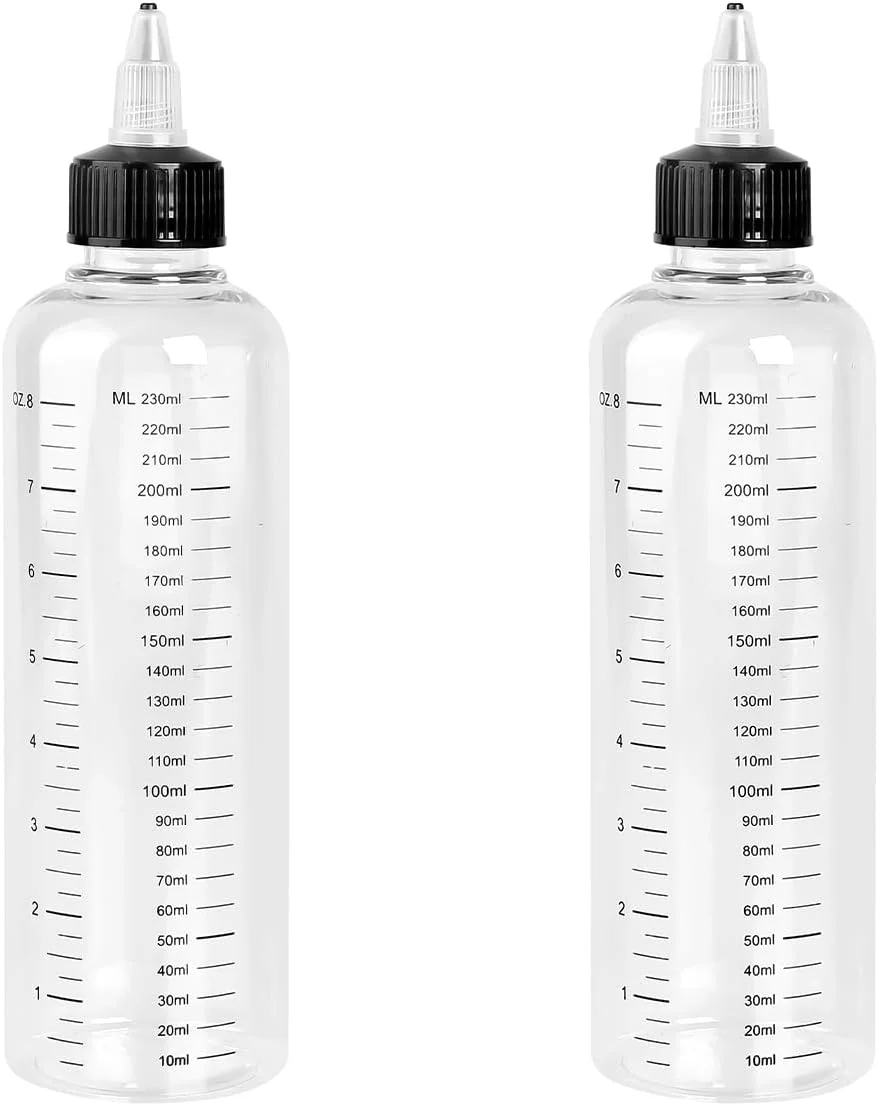 دو عدد بطری اپلیکاتور مدرج 250 میلی لیتری، ضد نشت و ضد گرد و غبار، بطری فشاری رنگ مو، مناسب برای استفاده از روغن های رنگ مو دو عدد بطری اپلیکاتور مدرج 250 میلی لیتری، ضد نشت و ضد گرد و غبار، بطری فشاری رنگ مو، مناسب برای استفاده از روغن های رنگ مو