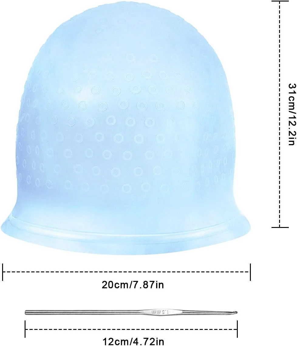 کلاه مش سیلیکونی با سوزن، کلاه مش برای رنگ کردن و هایلایت مو (آبی) کلاه مش سیلیکونی با سوزن، کلاه مش برای رنگ کردن و هایلایت مو (آبی)