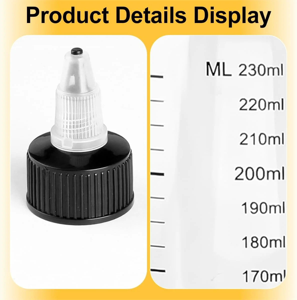 دو عدد بطری اپلیکاتور مدرج 250 میلی لیتری، ضد نشت و ضد گرد و غبار، بطری فشاری رنگ مو، مناسب برای استفاده از روغن های رنگ مو