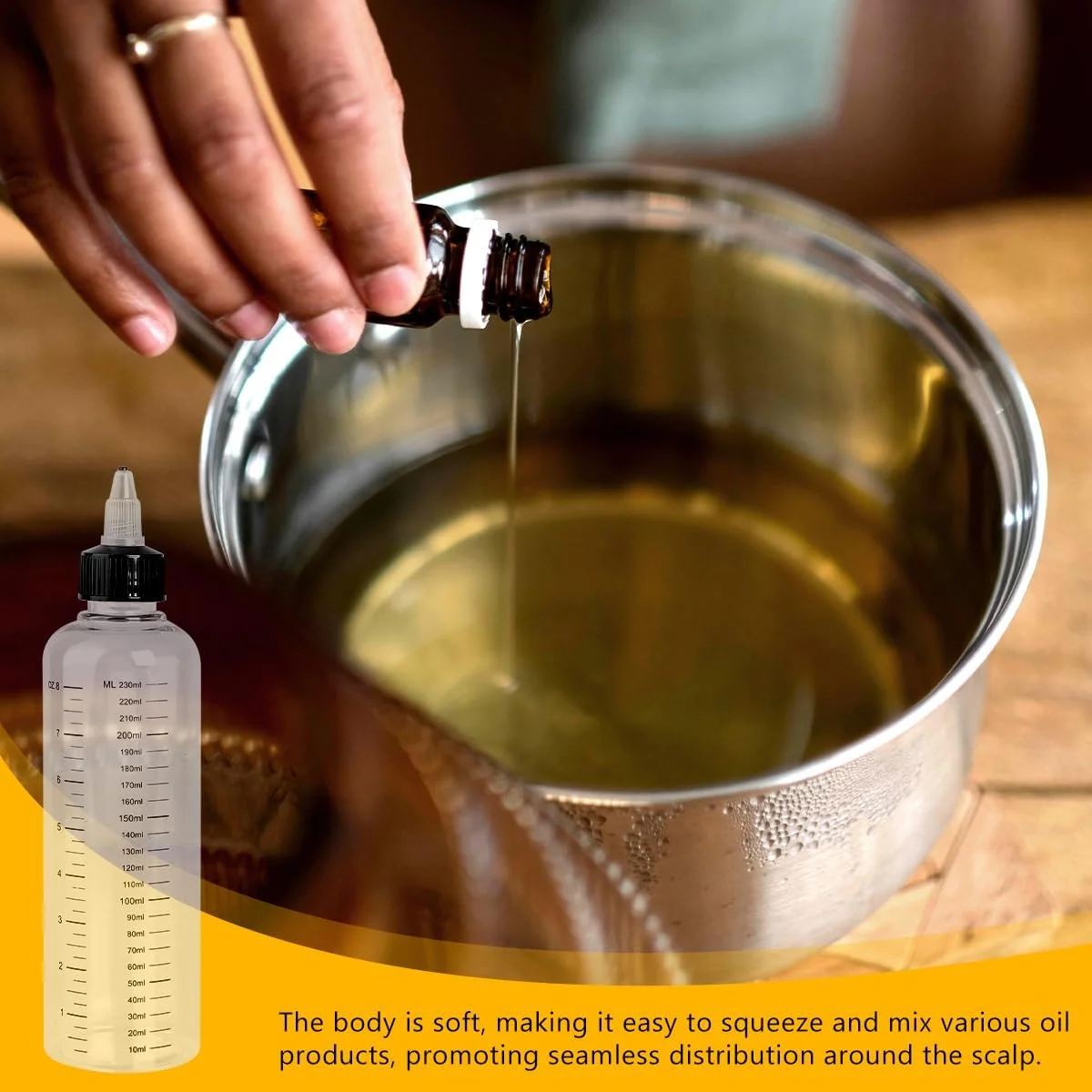 دو عدد بطری اپلیکاتور مدرج 250 میلی لیتری، ضد نشت و ضد گرد و غبار، بطری فشاری رنگ مو، مناسب برای استفاده از روغن های رنگ مو