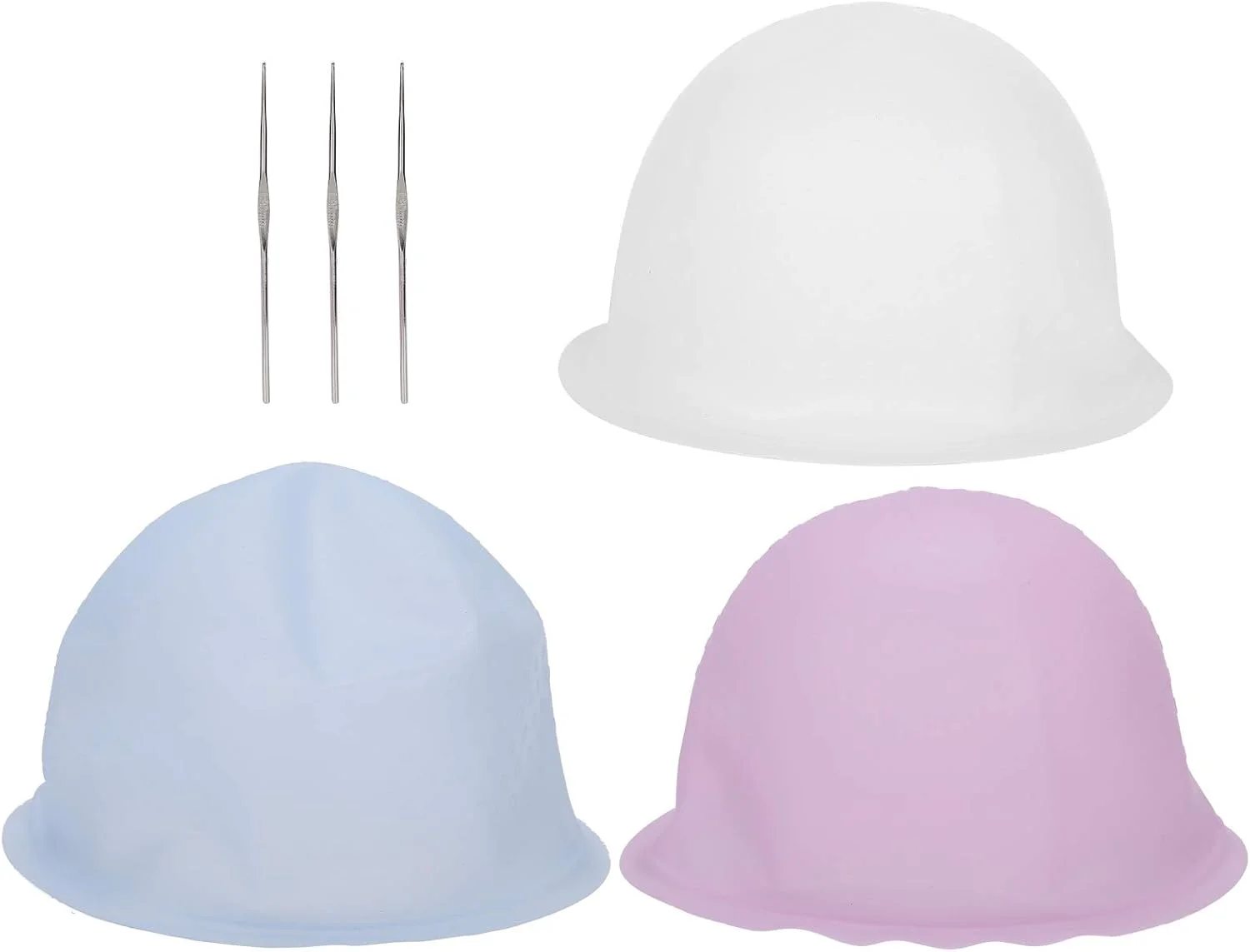 کلاه رنگ موی سیلیکونی حرفه ای، کلاه هایلایت سیلیکونی چند بار مصرف، کلاه رنگ موی سالنی، کلاه رنگ مو چند رنگ، 3 عدد کلاه رنگ موی سیلیکونی حرفه ای، کلاه هایلایت سیلیکونی چند بار مصرف، کلاه رنگ موی سالنی، کلاه رنگ مو چند رنگ، 3 عدد