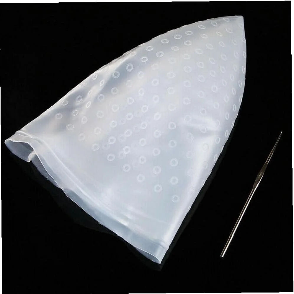 ابزار مو، کلاه رنگ مو سیلیکونی قابل استفاده مجدد با قلاب فلزی، کیت ابزار سفید ابزار مو، کلاه رنگ مو سیلیکونی قابل استفاده مجدد با قلاب فلزی، کیت ابزار سفید