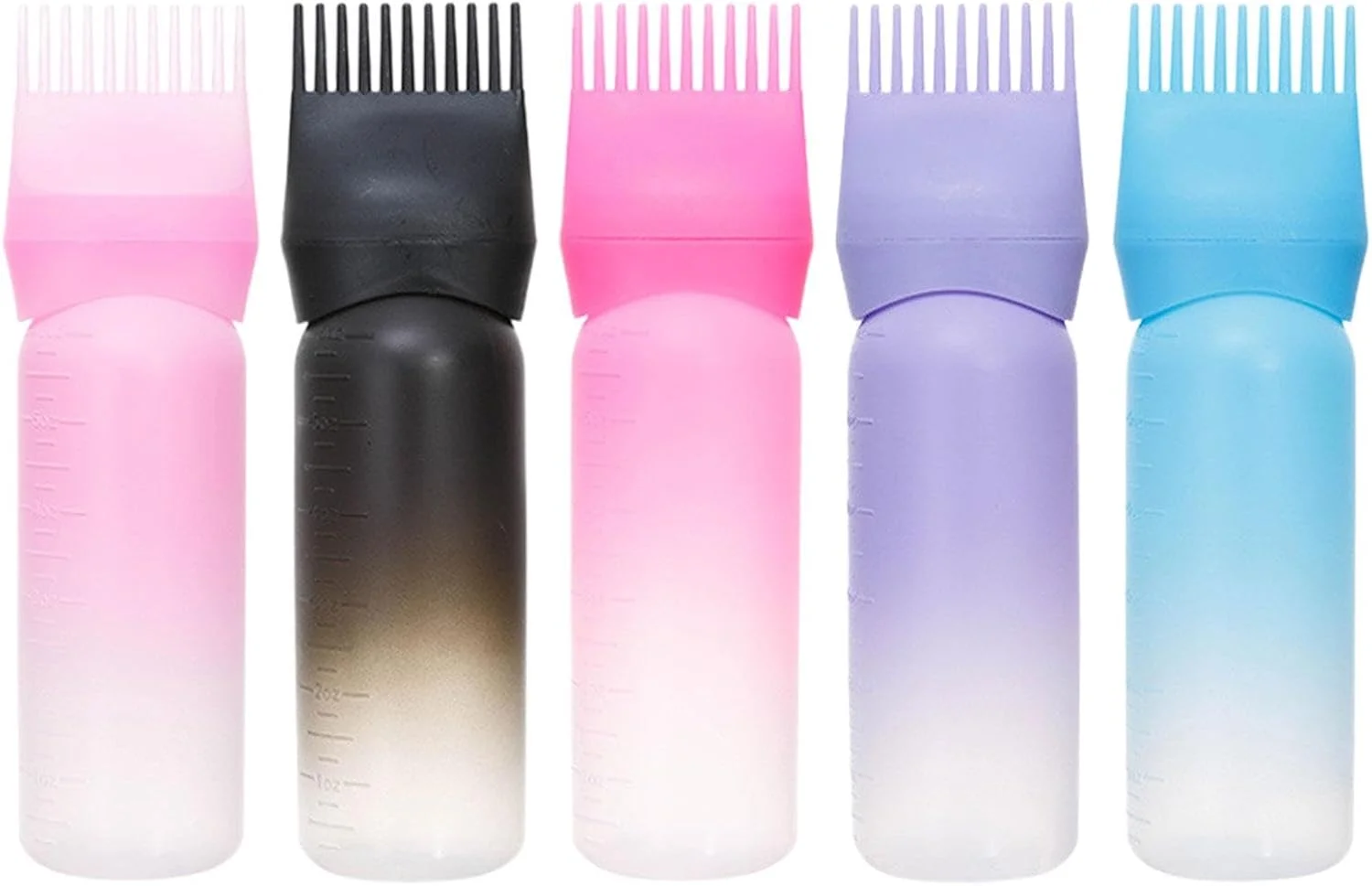 بطری روغن مو 5 عددی، بطری برس رنگ مو، بطری اپلیکاتور شانه ریشه با مقیاس مدرج، بطری روغن سبک وزن برای مو، ابزار اپلیکاتور شانه رنگ مو بطری روغن مو 5 عددی، بطری برس رنگ مو، بطری اپلیکاتور شانه ریشه با مقیاس مدرج، بطری روغن سبک وزن برای مو، ابزار اپلیکاتور شانه رنگ مو