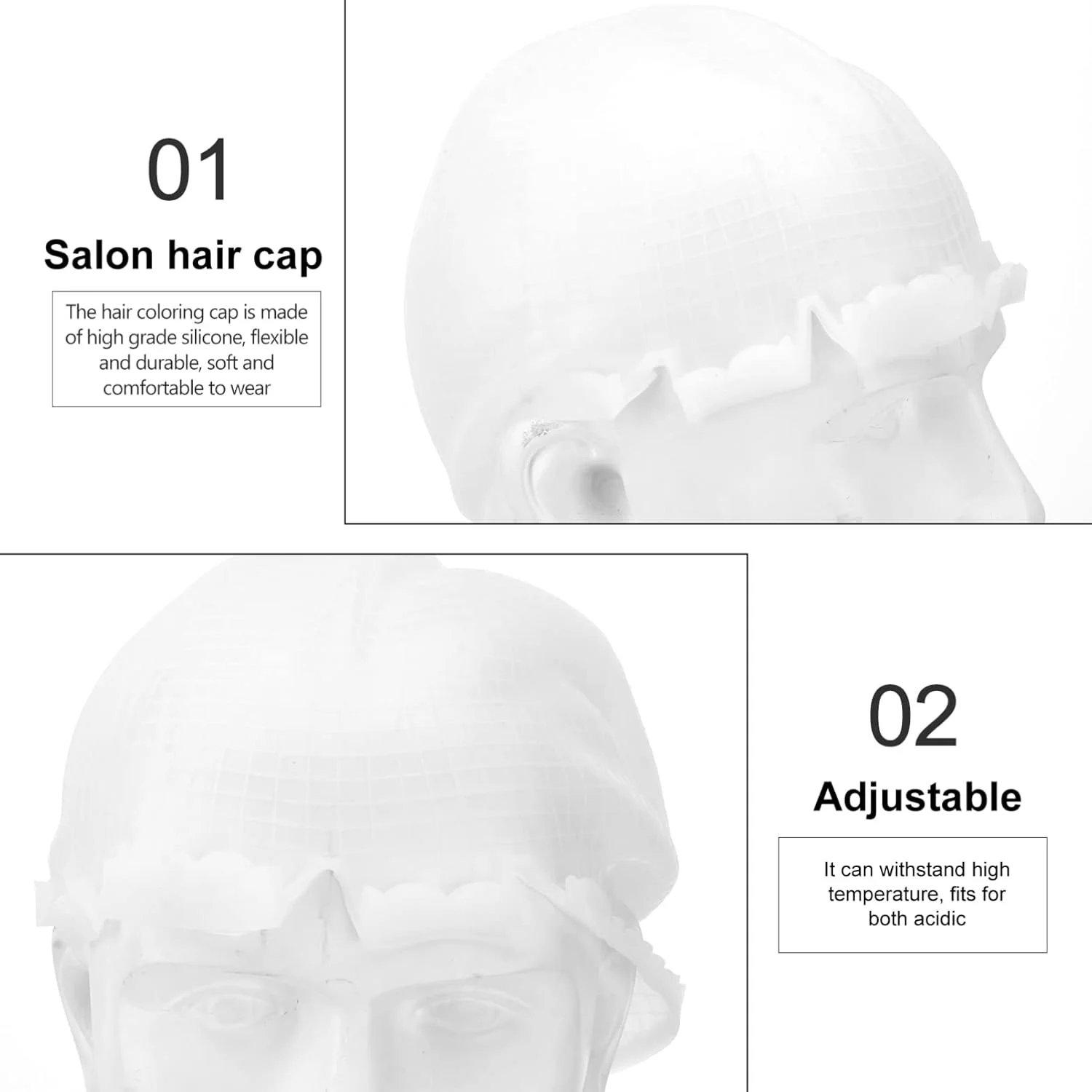 کلاه رنگ مو سیلیکونی حرفه ای برای هایلایت و رنگ کردن مو به همراه قلاب - ابزار آرایشگاهی کلاه رنگ مو سیلیکونی حرفه ای برای هایلایت و رنگ کردن مو به همراه قلاب - ابزار آرایشگاهی