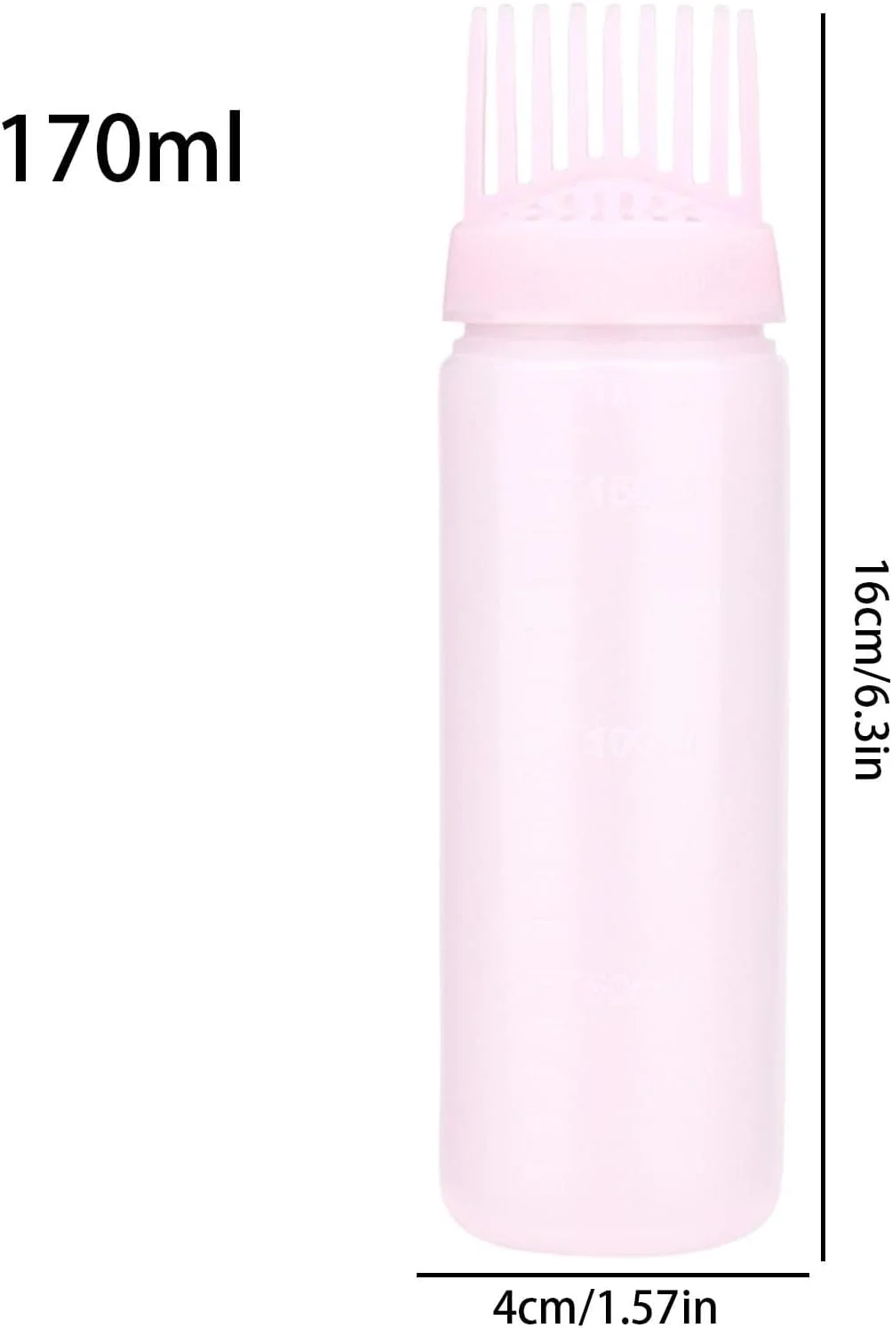 بطری رنگ مو با شانه | بطری خالی قابل حمل روغن مو، ابزار زیبایی با طراحی مدرج برای کرم مرطوب کننده، شامپو خشک، نرم کننده بطری رنگ مو با شانه | بطری خالی قابل حمل روغن مو، ابزار زیبایی با طراحی مدرج برای کرم مرطوب کننده، شامپو خشک، نرم کننده