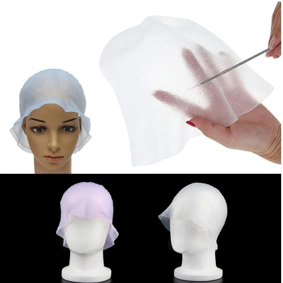 ابزار حالت دهنده مو سیلیکونی قابل استفاده مجدد، کلاه رنگ، هایلایت و مش مو ابزار حالت دهنده مو سیلیکونی قابل استفاده مجدد، کلاه رنگ، هایلایت و مش مو