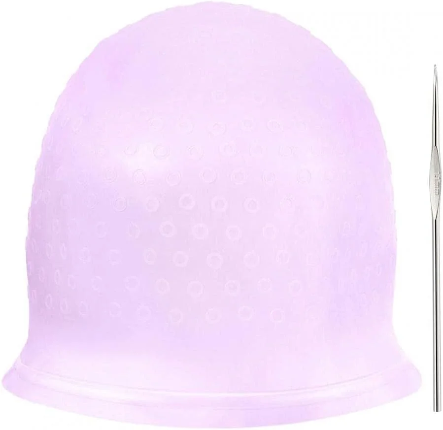 ابزار مو، کلاه رنگ مو سیلیکونی قابل استفاده مجدد با قلاب فلزی، کیت ابزار مد مو بنفش ابزار مو، کلاه رنگ مو سیلیکونی قابل استفاده مجدد با قلاب فلزی، کیت ابزار مد مو بنفش