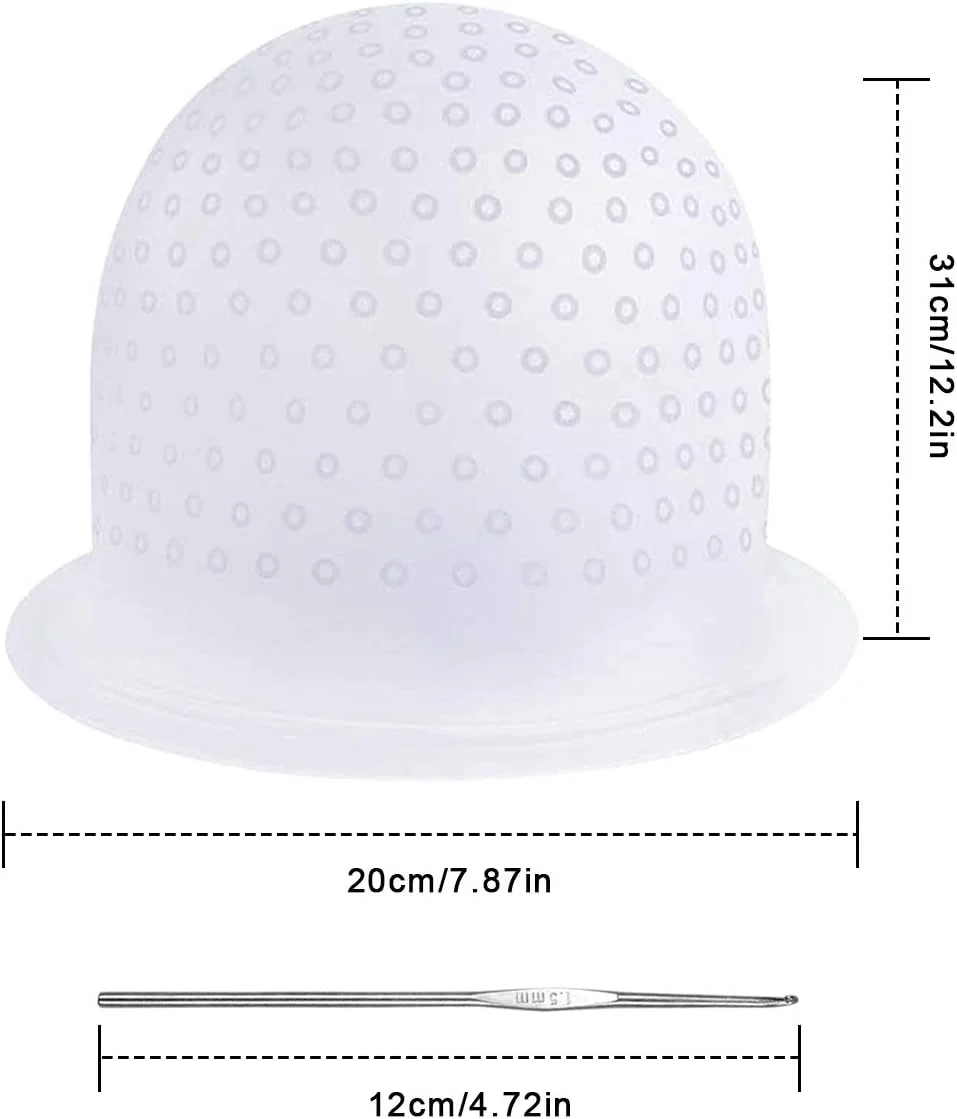 کلاه مش سیلیکونی، کلاه مش و قلاب، کلاه رنگ مو، کلاه مش یخی، کلاه مش، بدون سوراخ از قبل، سفید، یک سایز