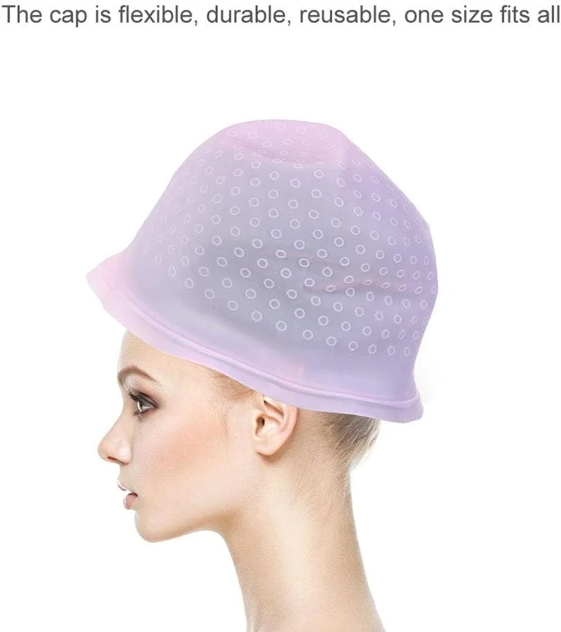 کلاه ژله ای سیلیکونی رنگ مو سالن، کلاه رنگ و هایلایت موی حرفه ای قابل استفاده مجدد با قلاب، ابزار آرایشگری سیلیکونی حرفه ای سالن (صورتی) کلاه ژله ای سیلیکونی رنگ مو سالن، کلاه رنگ و هایلایت موی حرفه ای قابل استفاده مجدد با قلاب، ابزار آرایشگری سیلیکونی حرفه ای سالن (صورتی)