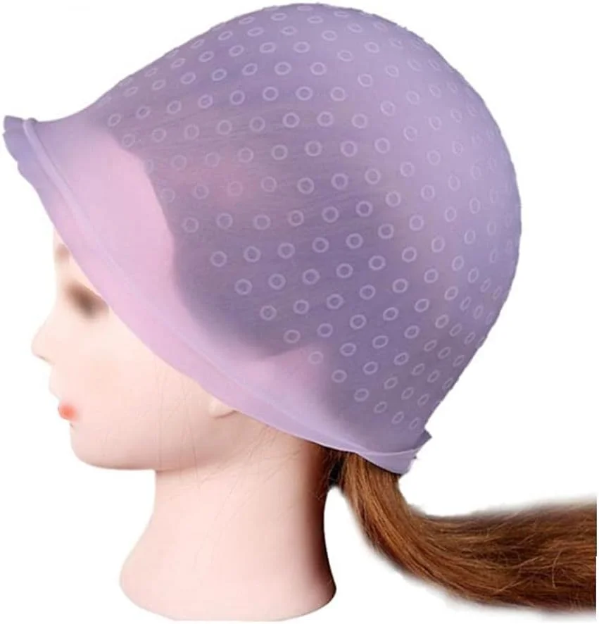 ابزار مو، کلاه رنگ مو سیلیکونی قابل استفاده مجدد با قلاب فلزی، کیت ابزار مد مو بنفش ابزار مو، کلاه رنگ مو سیلیکونی قابل استفاده مجدد با قلاب فلزی، کیت ابزار مد مو بنفش