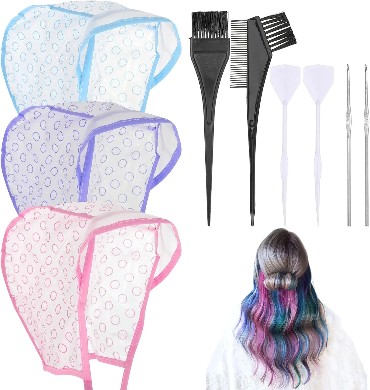 ست ۳ عددی کلاه مش مو بیودی، کیت مش، کلاه مش با قلاب، کیت رنگ مو برای رنگ کردن مو در سالن آرایش ست ۳ عددی کلاه مش مو بیودی، کیت مش، کلاه مش با قلاب، کیت رنگ مو برای رنگ کردن مو در سالن آرایش