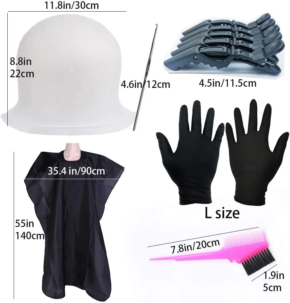 ست کلاه هایلایت سیلیکونی برای رنگ کردن مو 2 عددی، کلاه هایلایت حرفه ای قابل استفاده مجدد با قلاب و ابزار رنگ آمیزی مو برای آرایشگاه، مناسب برای خانم ها و آقایان ست کلاه هایلایت سیلیکونی برای رنگ کردن مو 2 عددی، کلاه هایلایت حرفه ای قابل استفاده مجدد با قلاب و ابزار رنگ آمیزی مو برای آرایشگاه، مناسب برای خانم ها و آقایان