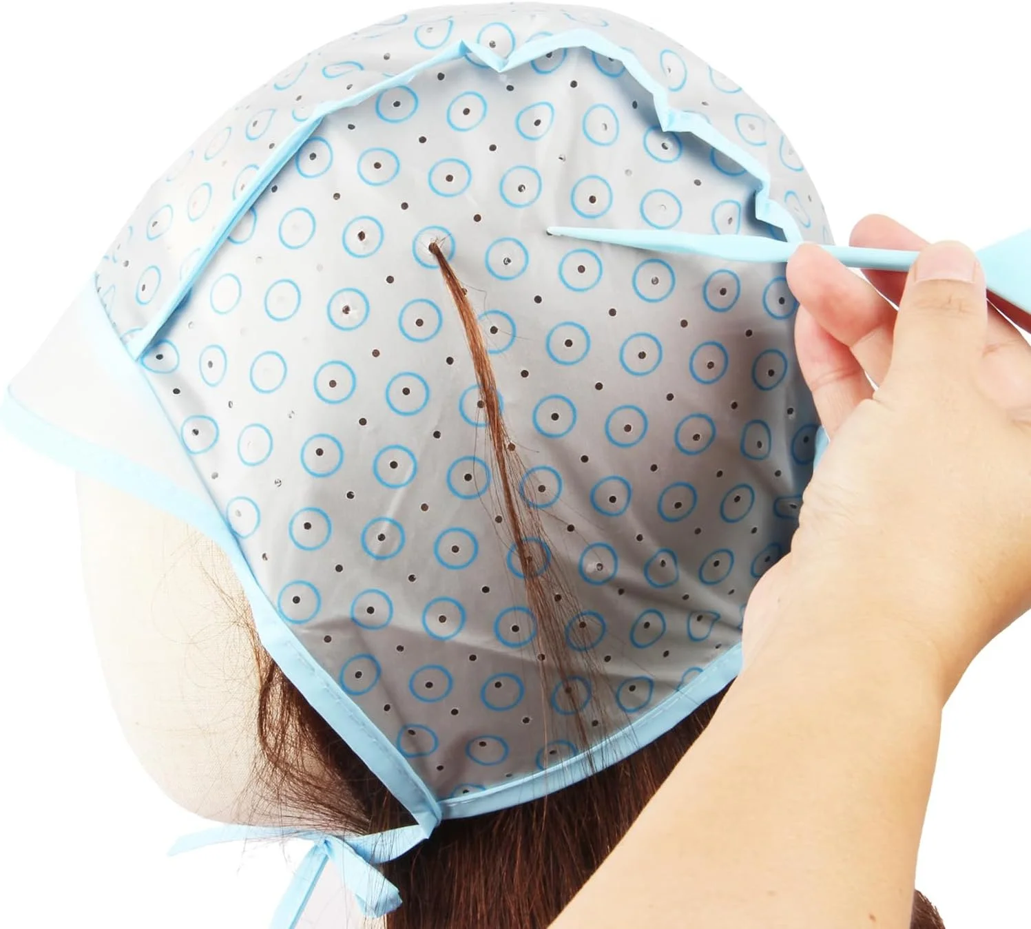 کلاه مش مو JFFX، کیت رنگ مو با قلاب پلاستیکی برای رنگ کردن مو در خانه و سالن کلاه مش مو JFFX، کیت رنگ مو با قلاب پلاستیکی برای رنگ کردن مو در خانه و سالن