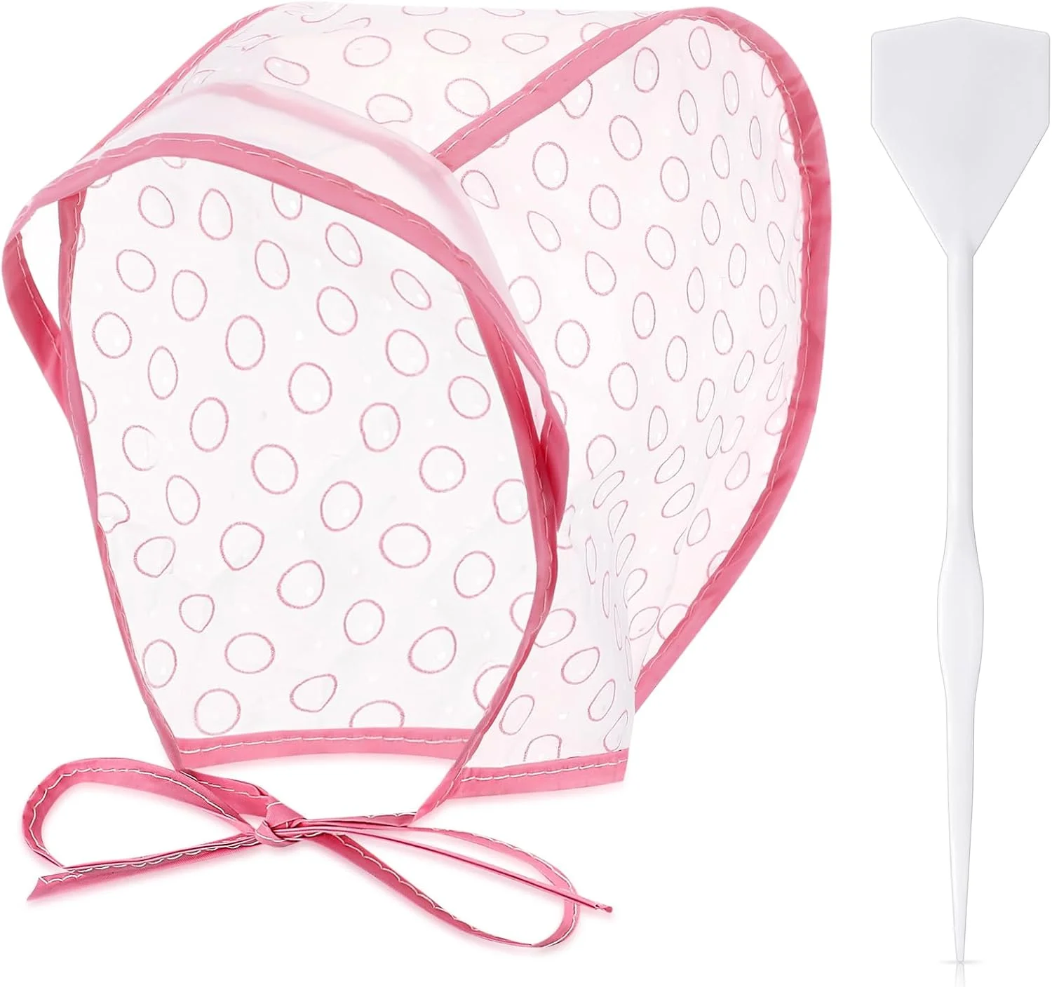 کلاه مش مو با قلاب پلاستیکی برای رنگ کردن مو در خانه یا سالن (صورتی)