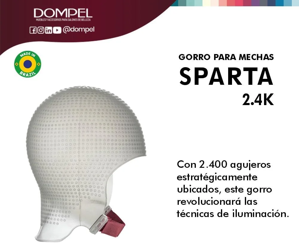 کلاه مش سیلیکونی DOMPEL Sparta 2.4K رنگ سفید | مش های بی نقص | 2400 سوراخ با موقعیت استراتژیک | طراحی منحنی برای تناسب کامل | کلاه سیلیکونی قابل استفاده مجدد با سوزن فلزی