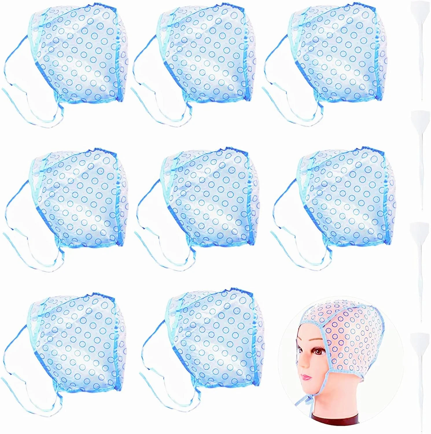 کلاه مش یکبار مصرف مو Virtue morals، 8 عدد به همراه 4 سوزن قلاب دار برای رنگ و هایلایت مو کلاه مش یکبار مصرف مو Virtue morals، 8 عدد به همراه 4 سوزن قلاب دار برای رنگ و هایلایت مو