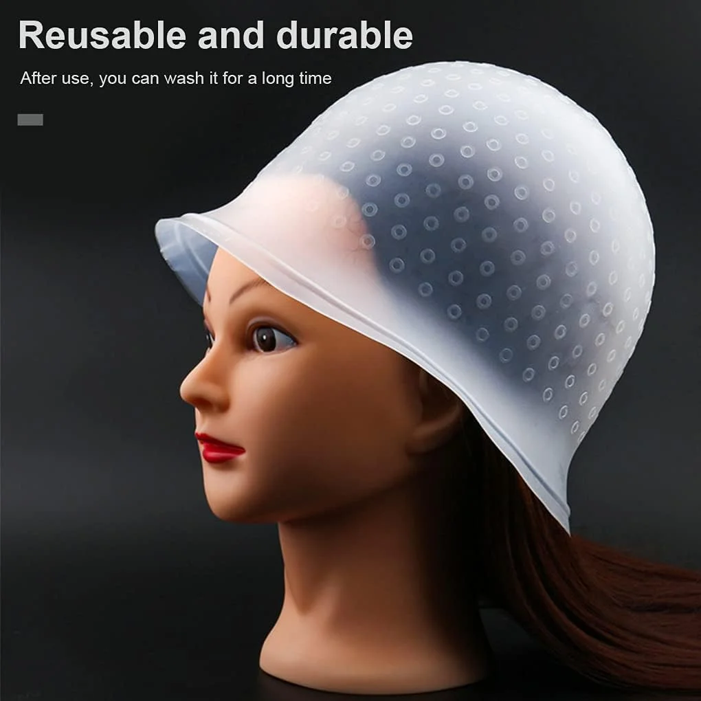 کلاه مش مو سیلیکونی، قابل استفاده مجدد، ابزار رنگ مو با قلاب برای آرایشگاه