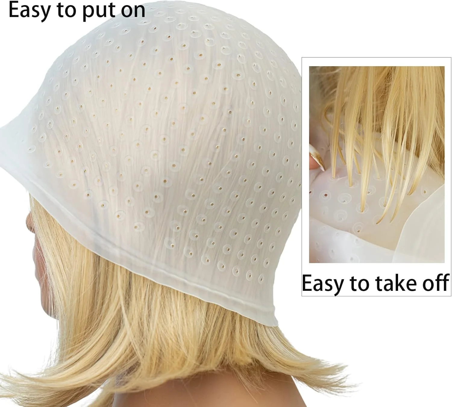 کلاه مش سیلیکونی سوراخ دار به همراه قلاب، ابزار رنگ و مش مو حرفه ای و قابل استفاده مجدد مناسب برای خانم ها و آقایان کلاه مش سیلیکونی سوراخ دار به همراه قلاب، ابزار رنگ و مش مو حرفه ای و قابل استفاده مجدد مناسب برای خانم ها و آقایان