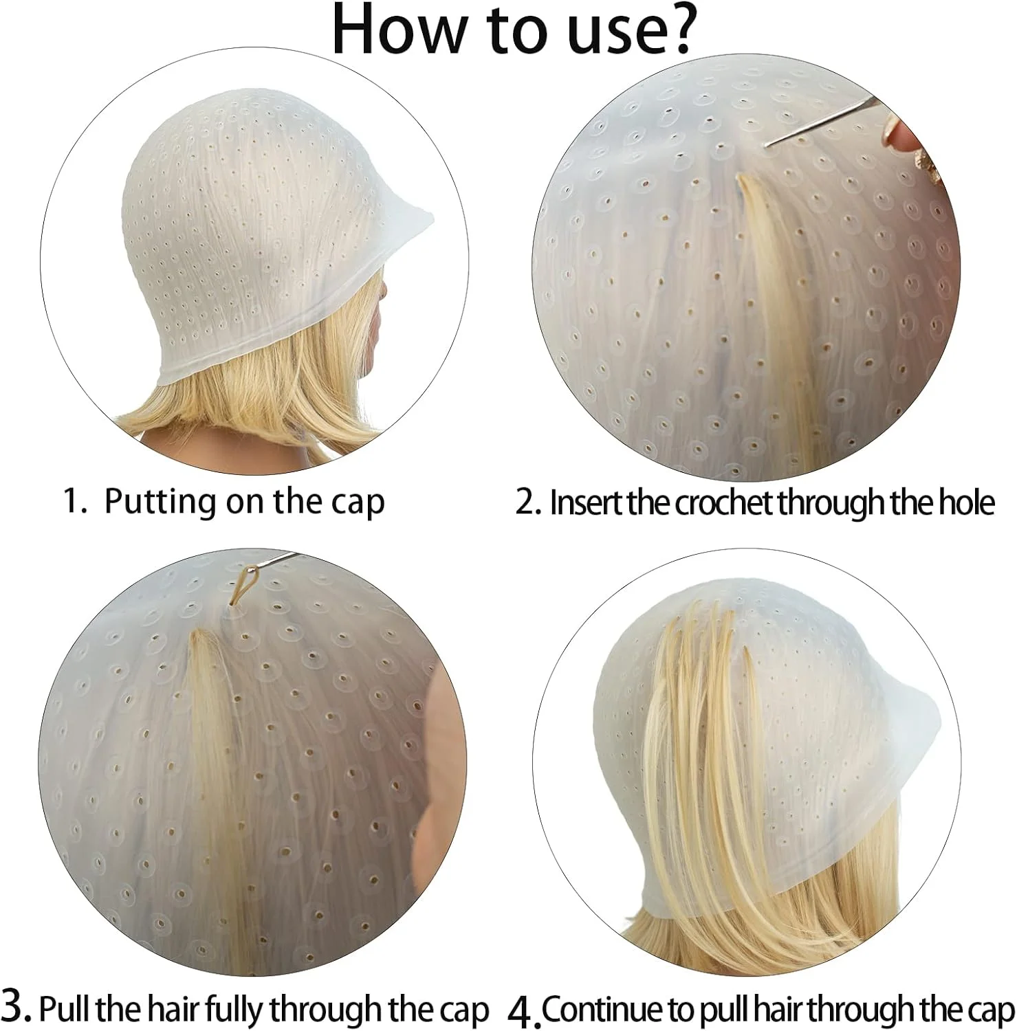 کلاه مش سیلیکونی سوراخ دار به همراه قلاب، ابزار رنگ و مش مو حرفه ای و قابل استفاده مجدد مناسب برای خانم ها و آقایان کلاه مش سیلیکونی سوراخ دار به همراه قلاب، ابزار رنگ و مش مو حرفه ای و قابل استفاده مجدد مناسب برای خانم ها و آقایان