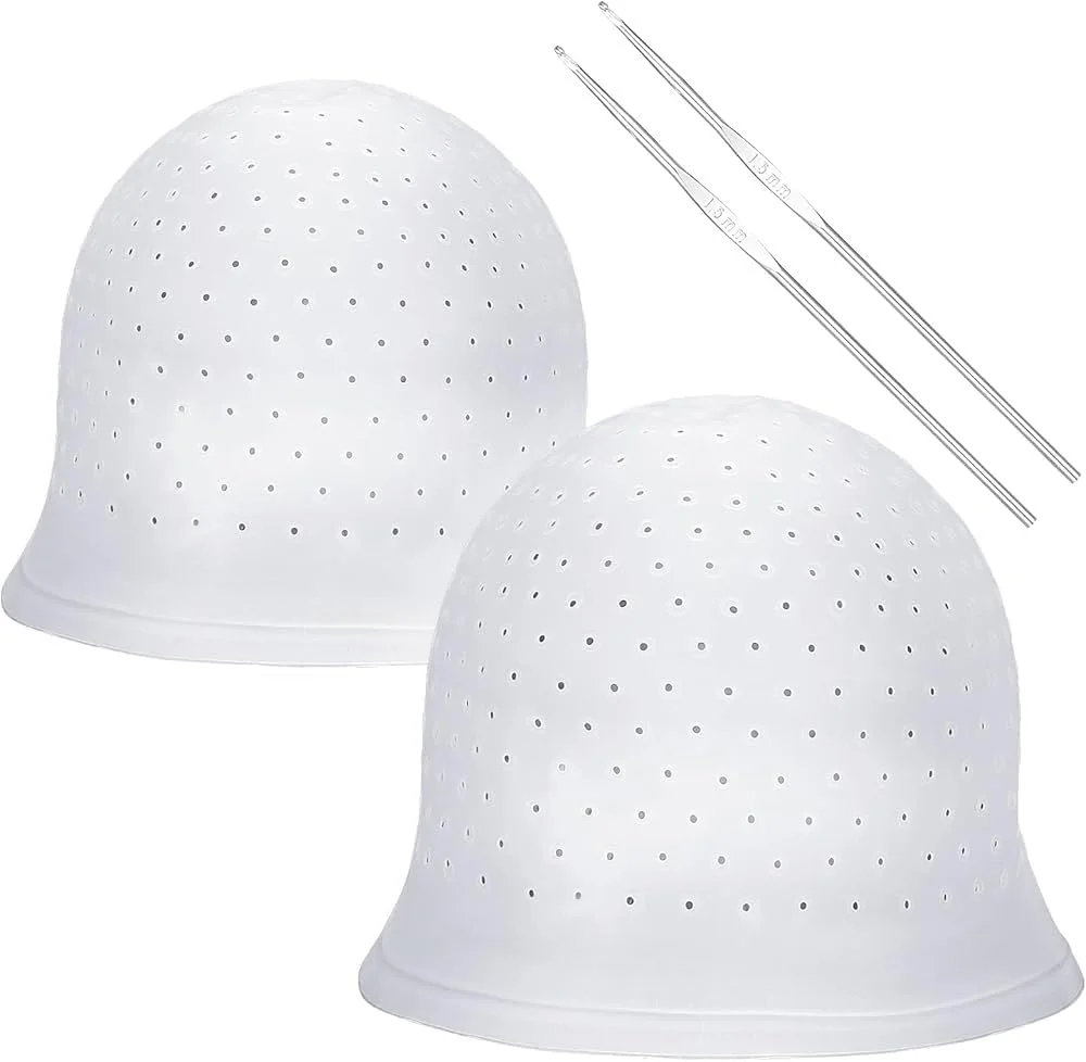 ست کلاه مش حرفه ای با 2 قلاب فلزی، سیلیکون سفید، ابزار رنگ آمیزی مو قابل استفاده مجدد ست کلاه مش حرفه ای با 2 قلاب فلزی، سیلیکون سفید، ابزار رنگ آمیزی مو قابل استفاده مجدد