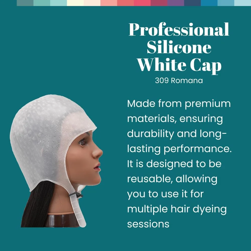 کلاه مش سیلیکونی موی سر دامپل سفید | مدل رومانا 390-SA | هایلایت با کیفیت سالن برای انواع مو کلاه مش سیلیکونی موی سر دامپل سفید | مدل رومانا 390-SA | هایلایت با کیفیت سالن برای انواع مو