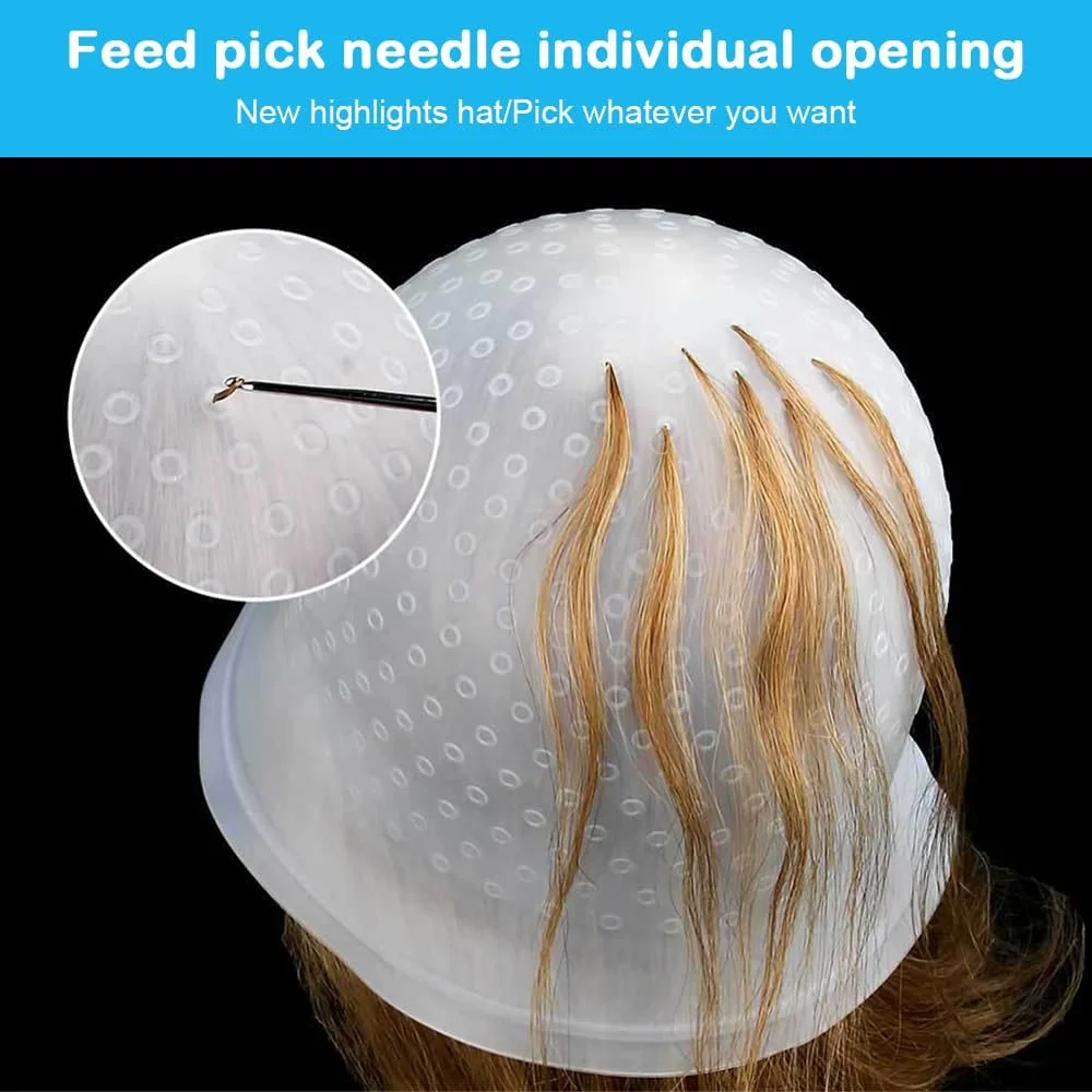 کلاه مش مو با قلاب، کلاه مش سیلیکونی سوراخ دار با سوزن، کیت کلاه و قلاب مش، ابزار حرفه ای آرایشگری سیلیکونی سالن کلاه مش مو با قلاب، کلاه مش سیلیکونی سوراخ دار با سوزن، کیت کلاه و قلاب مش، ابزار حرفه ای آرایشگری سیلیکونی سالن