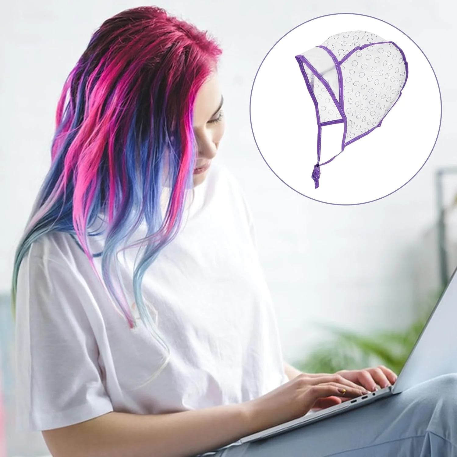 دسته 6 عددی کلاه رنگ مو، کلاه مش، کلاه نوک تیز هنری با قلاب بافتنی پلاستیکی برای رنگ کردن مو در خانه و آرایشگاه دسته 6 عددی کلاه رنگ مو، کلاه مش، کلاه نوک تیز هنری با قلاب بافتنی پلاستیکی برای رنگ کردن مو در خانه و آرایشگاه