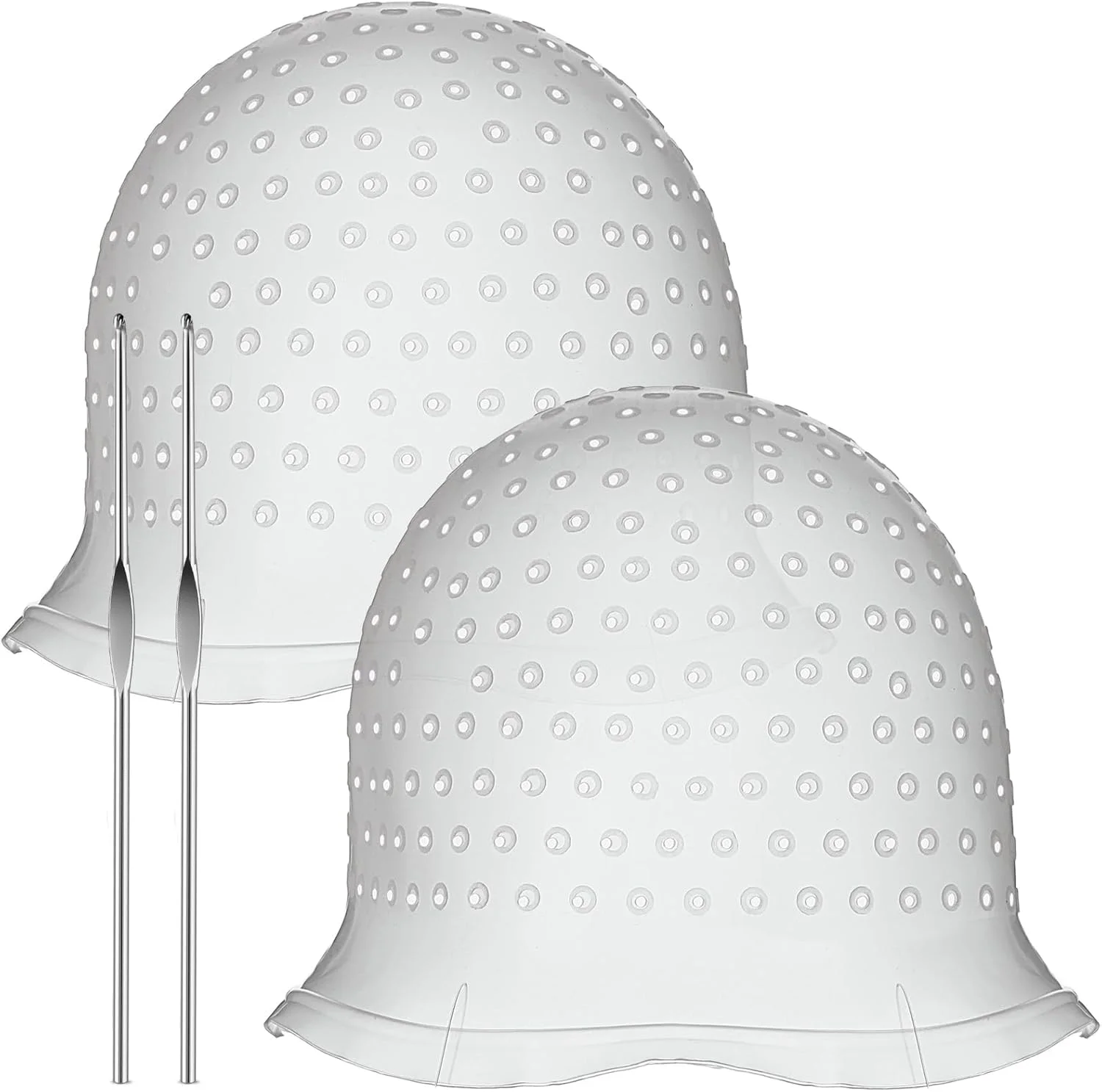 ۲ عدد کلاه مش و هایلایت مو، کلاه سیلیکونی قابل استفاده مجدد با قلاب برای رنگ کردن مو، ابزار آرایشگاهی ۲ عدد کلاه مش و هایلایت مو، کلاه سیلیکونی قابل استفاده مجدد با قلاب برای رنگ کردن مو، ابزار آرایشگاهی