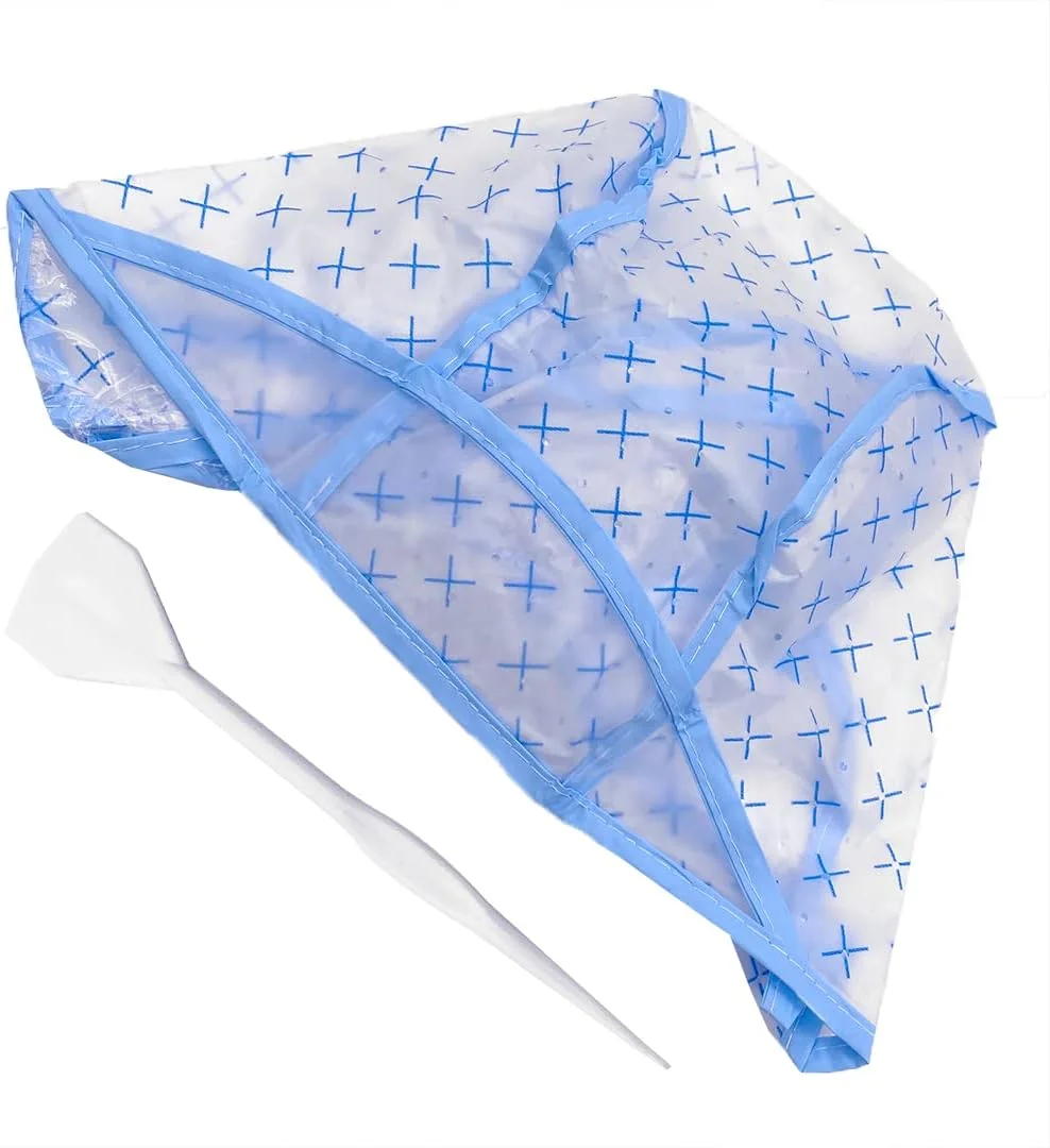 کلاه رنگ یکبار مصرف Colortrak، بسته 12 عددی به همراه یک سوزن برای هایلایت و رنگ کردن مو، کلاه آستر دار با محافظ گردن برای جلوگیری از نشت رنگ، نقاب محافظ صورت و پوشش محافظ پوست کلاه رنگ یکبار مصرف Colortrak، بسته 12 عددی به همراه یک سوزن برای هایلایت و رنگ کردن مو، کلاه آستر دار با محافظ گردن برای جلوگیری از نشت رنگ، نقاب محافظ صورت و پوشش محافظ پوست