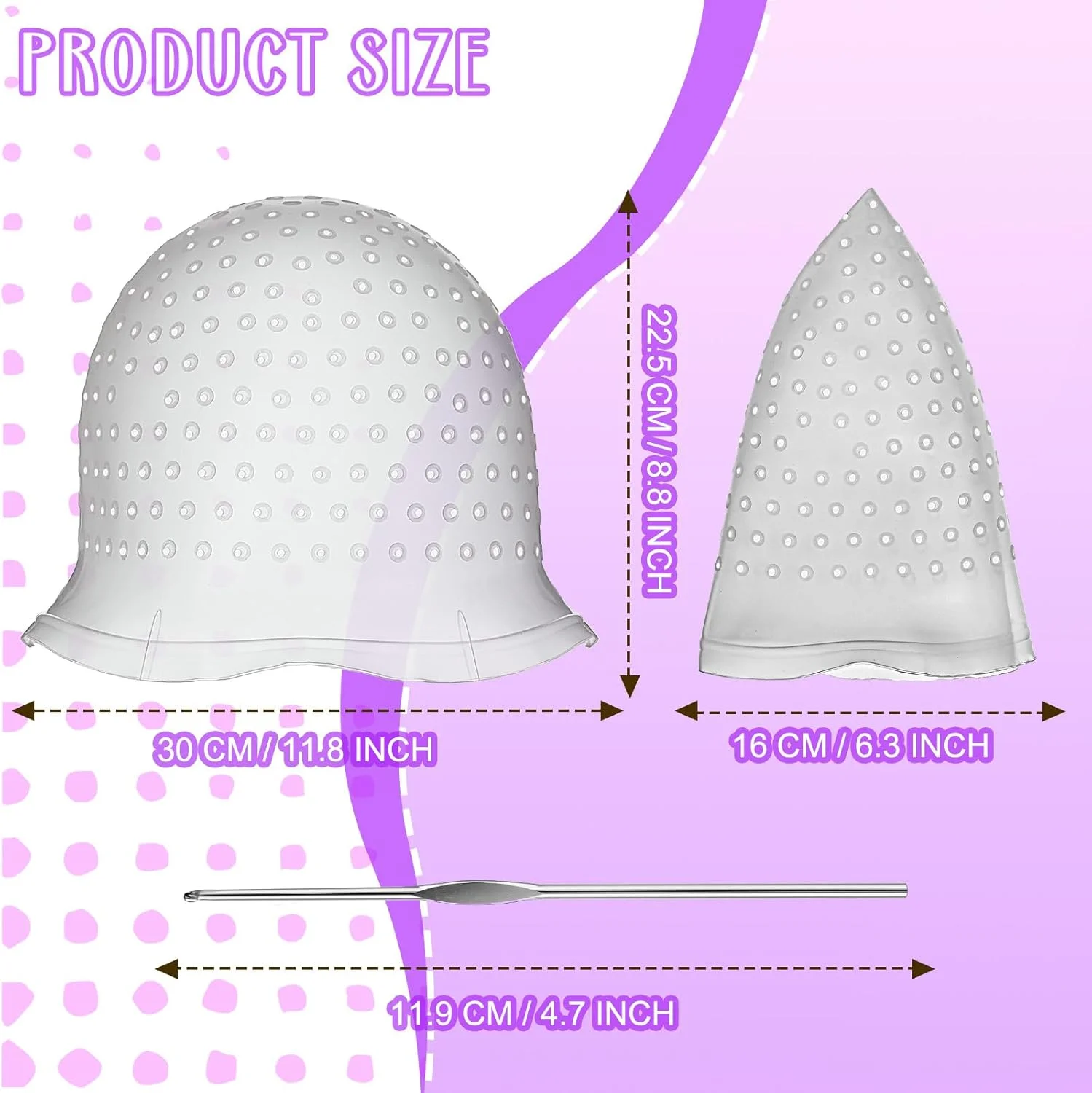 ۲ عدد کلاه مش و هایلایت مو، کلاه سیلیکونی قابل استفاده مجدد با قلاب برای رنگ کردن مو، ابزار آرایشگاهی ۲ عدد کلاه مش و هایلایت مو، کلاه سیلیکونی قابل استفاده مجدد با قلاب برای رنگ کردن مو، ابزار آرایشگاهی
