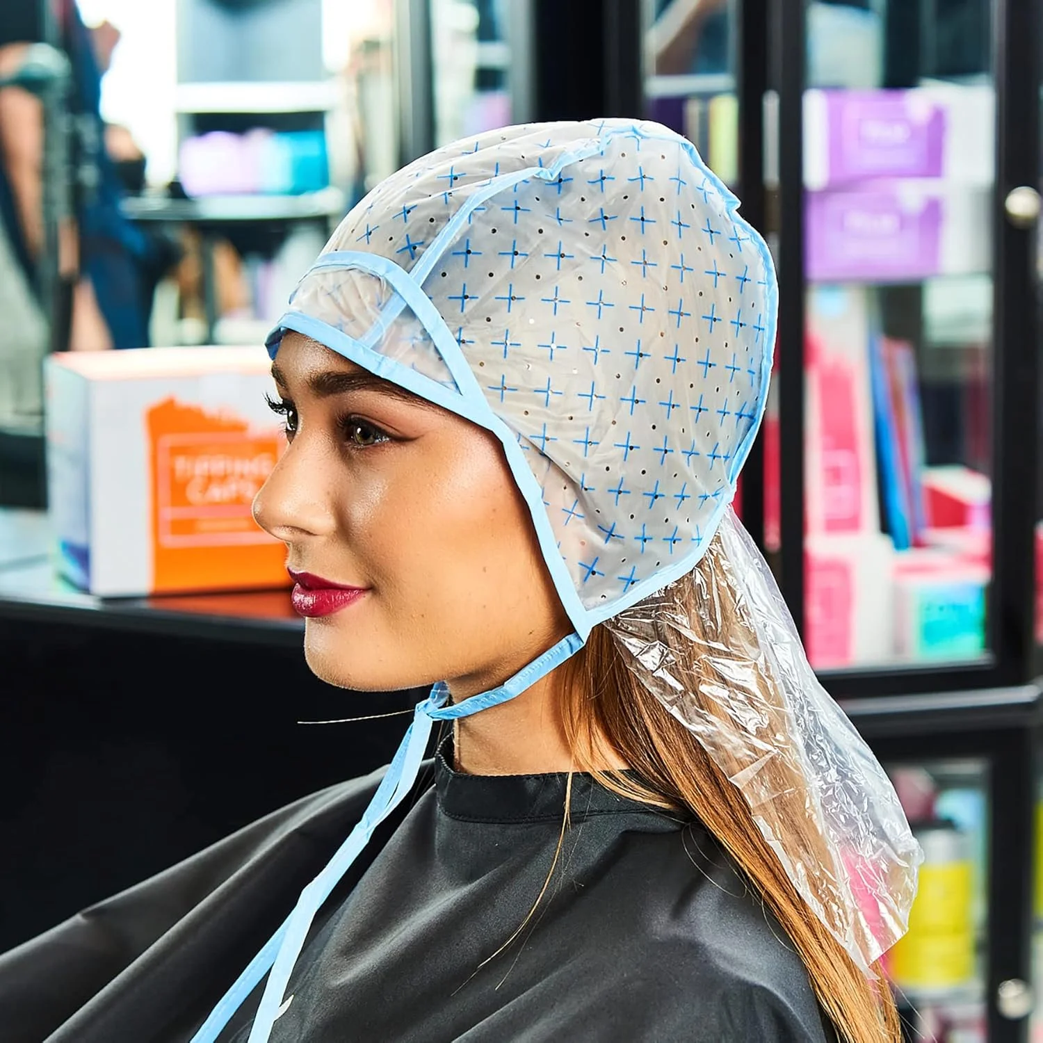 کلاه رنگ یکبار مصرف Colortrak، بسته 12 عددی به همراه یک سوزن برای هایلایت و رنگ کردن مو، کلاه آستر دار با محافظ گردن برای جلوگیری از نشت رنگ، نقاب محافظ صورت و پوشش محافظ پوست کلاه رنگ یکبار مصرف Colortrak، بسته 12 عددی به همراه یک سوزن برای هایلایت و رنگ کردن مو، کلاه آستر دار با محافظ گردن برای جلوگیری از نشت رنگ، نقاب محافظ صورت و پوشش محافظ پوست