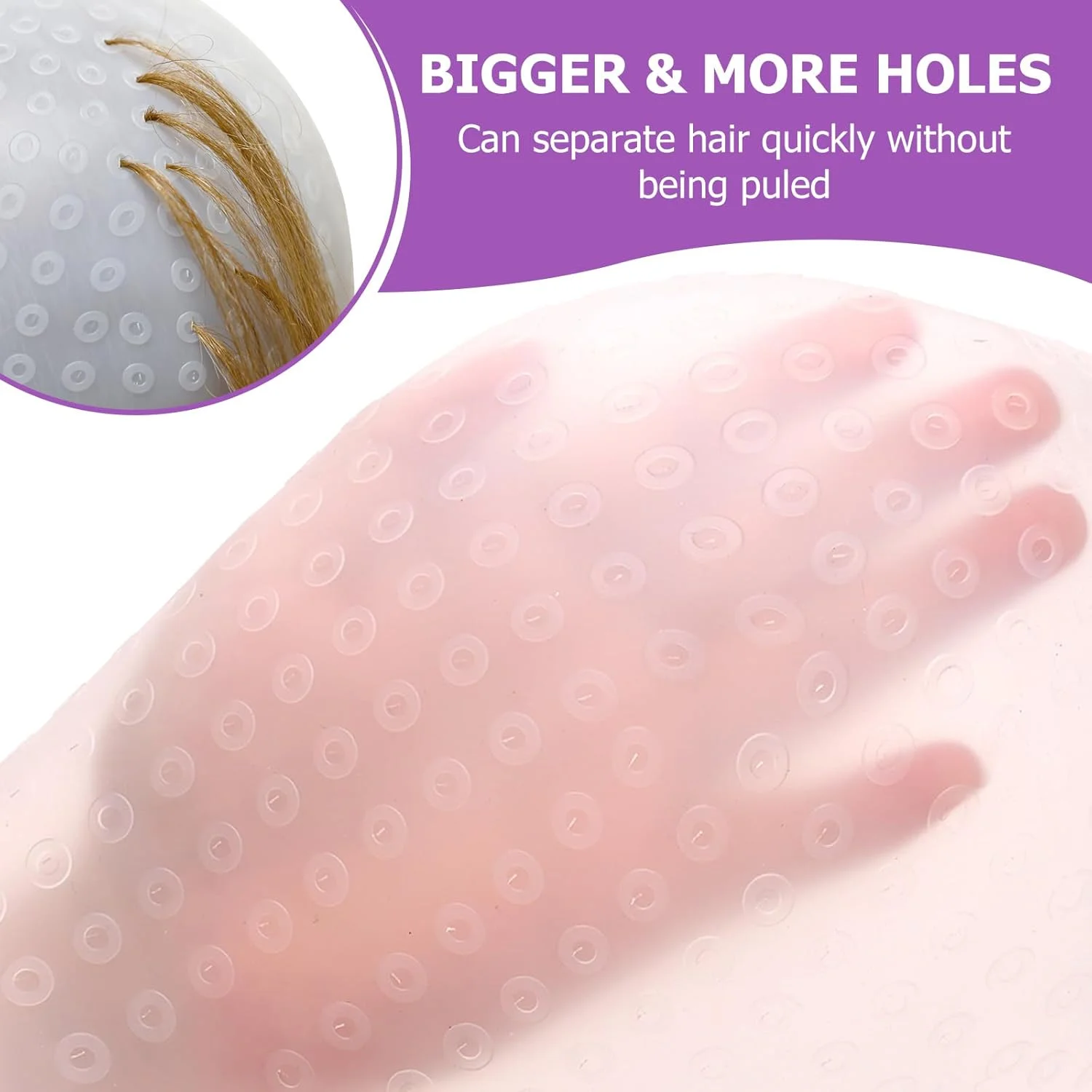 کلاه مش مو سیلیکونی با سوراخ های از پیش پانچ شده، کلاه رنگ مو حرفه ای و قابل استفاده مجدد برای آقایان و بانوان به همراه قلاب برای جدا کردن مو، مناسب برای رنگ کردن مو در خانه و سالن (سفید، 1 عدد) کلاه مش مو سیلیکونی با سوراخ های از پیش پانچ شده، کلاه رنگ مو حرفه ای و قابل استفاده مجدد برای آقایان و بانوان به همراه قلاب برای جدا کردن مو، مناسب برای رنگ کردن مو در خانه و سالن (سفید، 1 عدد)