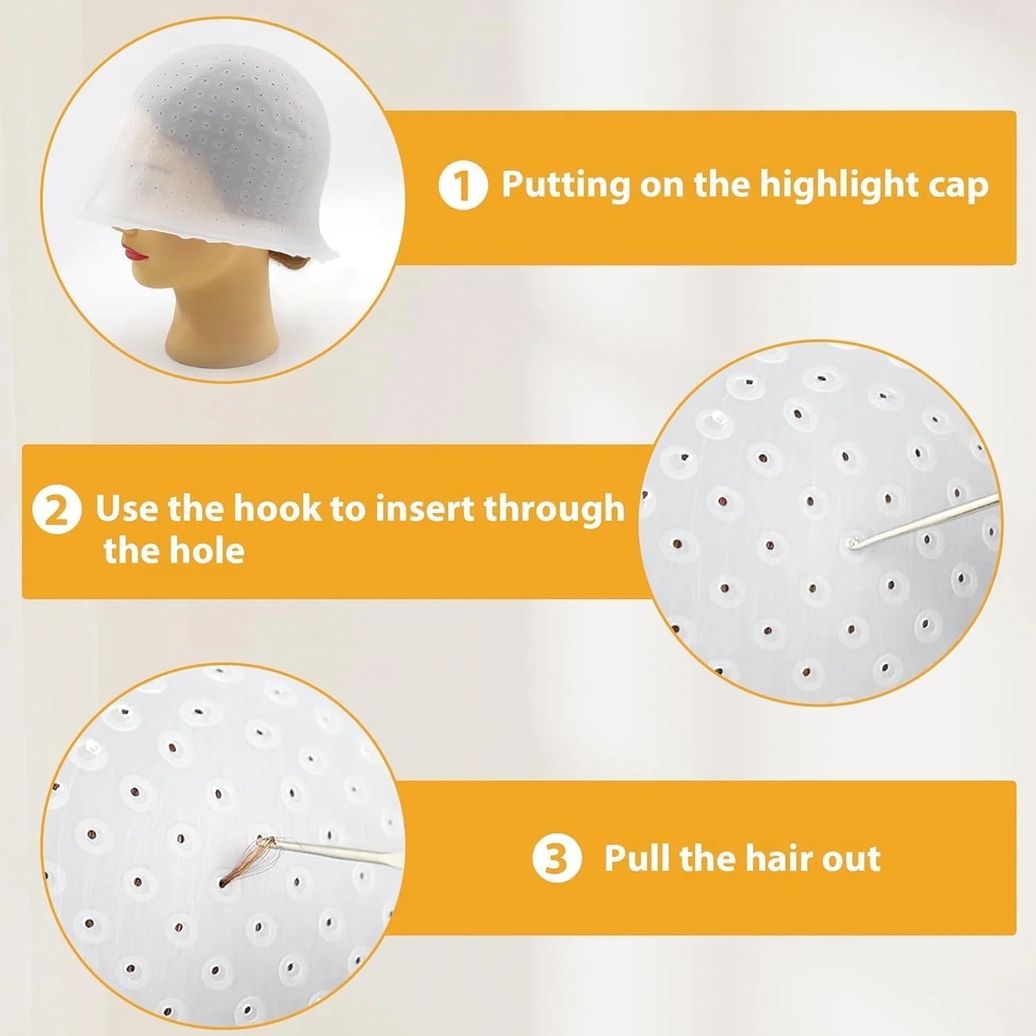 کلاه مش دو تکه سیلیکونی با قلاب، ابزار رنگ آمیزی حرفه ای و قابل استفاده مجدد سالن برای آقایان و بانوان کلاه مش دو تکه سیلیکونی با قلاب، ابزار رنگ آمیزی حرفه ای و قابل استفاده مجدد سالن برای آقایان و بانوان