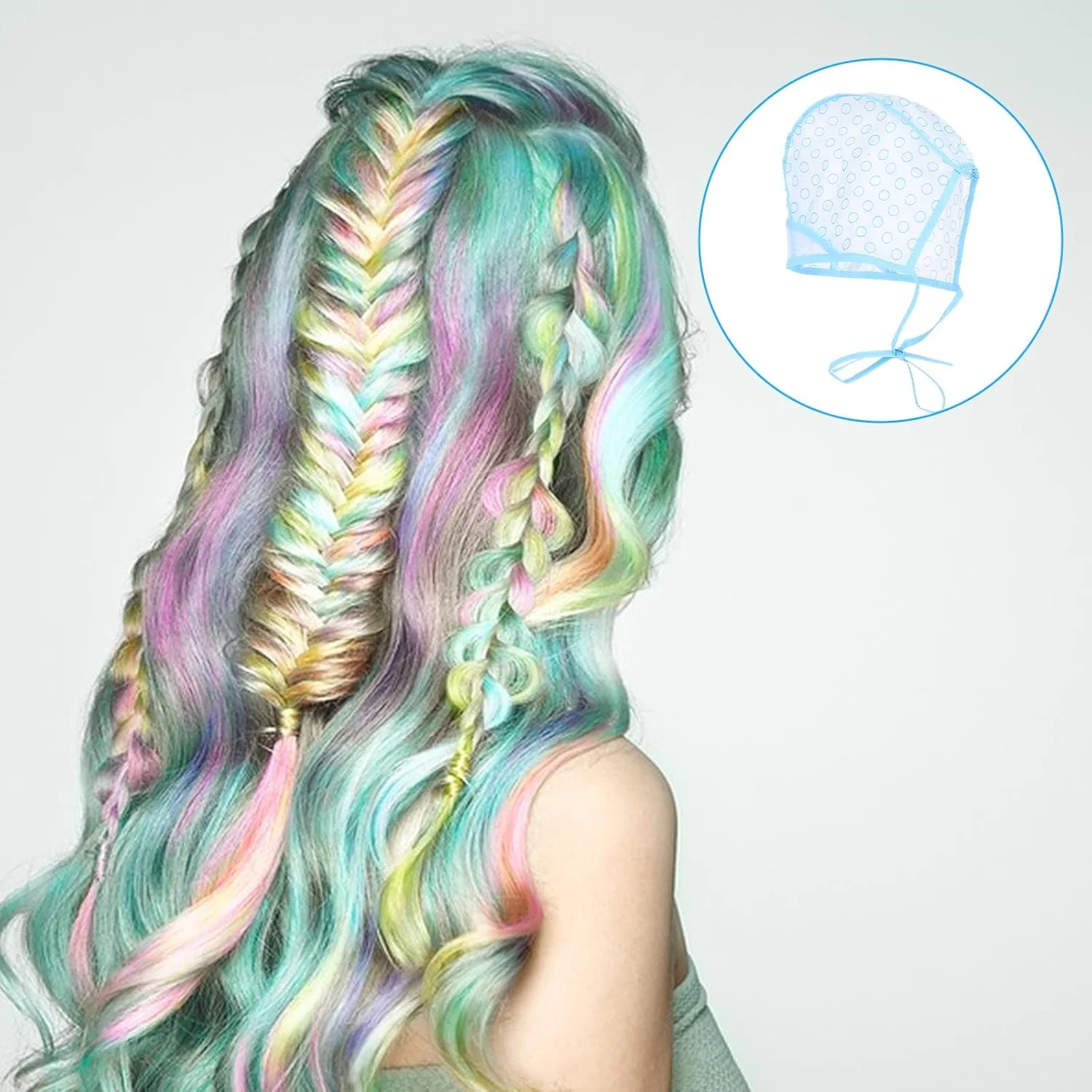 مجموعه 6 عددی کلاه مش، کلاه مش رنگ مو قابل تنظیم، کلاه مش مو با 2 عدد قلاب پلاستیکی، لوازم جانبی رنگ کردن مو برای استفاده در منزل و سالن آرایش