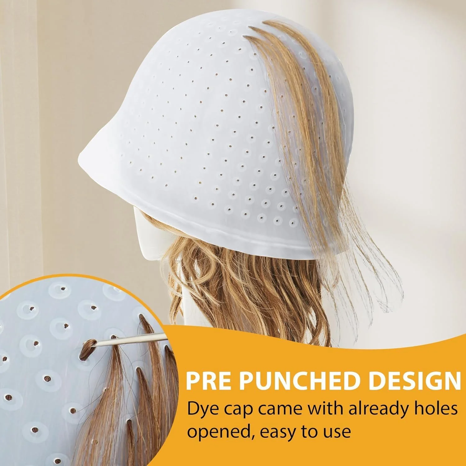 کلاه مش دو تکه سیلیکونی با قلاب، ابزار رنگ آمیزی حرفه ای و قابل استفاده مجدد سالن برای آقایان و بانوان کلاه مش دو تکه سیلیکونی با قلاب، ابزار رنگ آمیزی حرفه ای و قابل استفاده مجدد سالن برای آقایان و بانوان