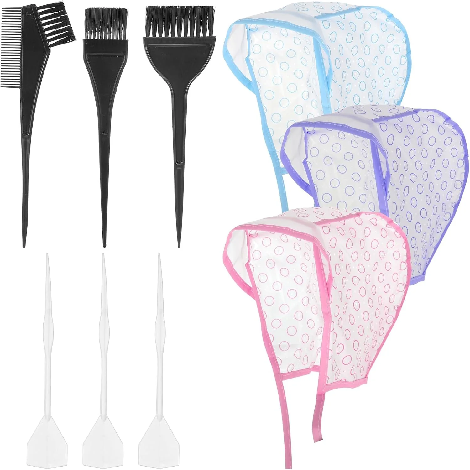 ست ۹ عددی هایلایت مو، کلاه هایلایت با ۳ قلاب پلاستیکی و ۳ برس رنگ مو، کلاه هایلایت برای رنگ کردن مو، دکلره سالن و لوازم آرایشگری DIY (آبی، صورتی، بنفش) ست ۹ عددی هایلایت مو، کلاه هایلایت با ۳ قلاب پلاستیکی و ۳ برس رنگ مو، کلاه هایلایت برای رنگ کردن مو، دکلره سالن و لوازم آرایشگری DIY (آبی، صورتی، بنفش)