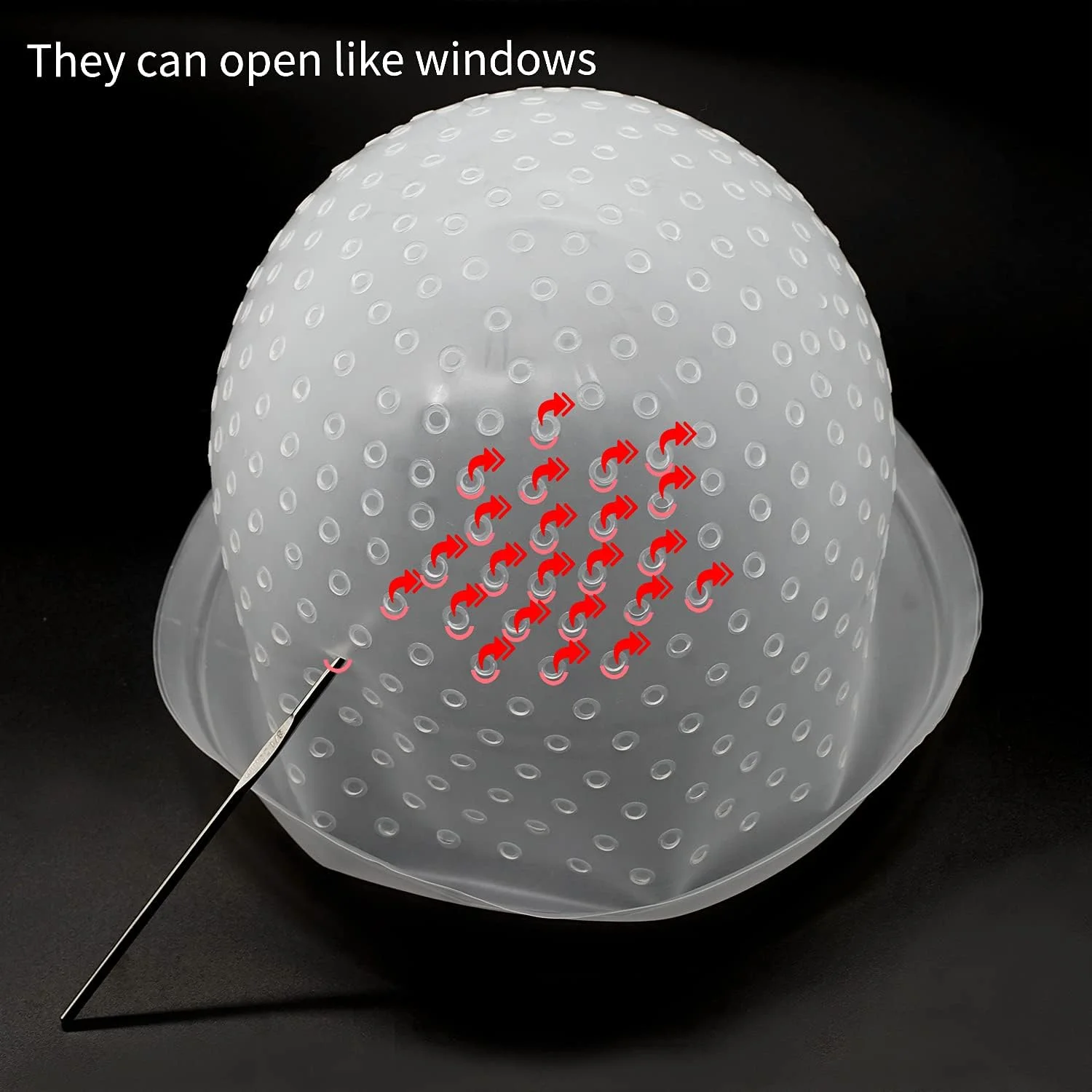 کلاه مش سوزنی لوساریا نیم دایره ای، کلاه مش مو سیلیکونی سوراخ دار قابل استفاده مجدد، کلاه ضخیم برای مش کردن مو، کلاه رنگ مو DIY با قلاب کلاه مش سوزنی لوساریا نیم دایره ای، کلاه مش مو سیلیکونی سوراخ دار قابل استفاده مجدد، کلاه ضخیم برای مش کردن مو، کلاه رنگ مو DIY با قلاب