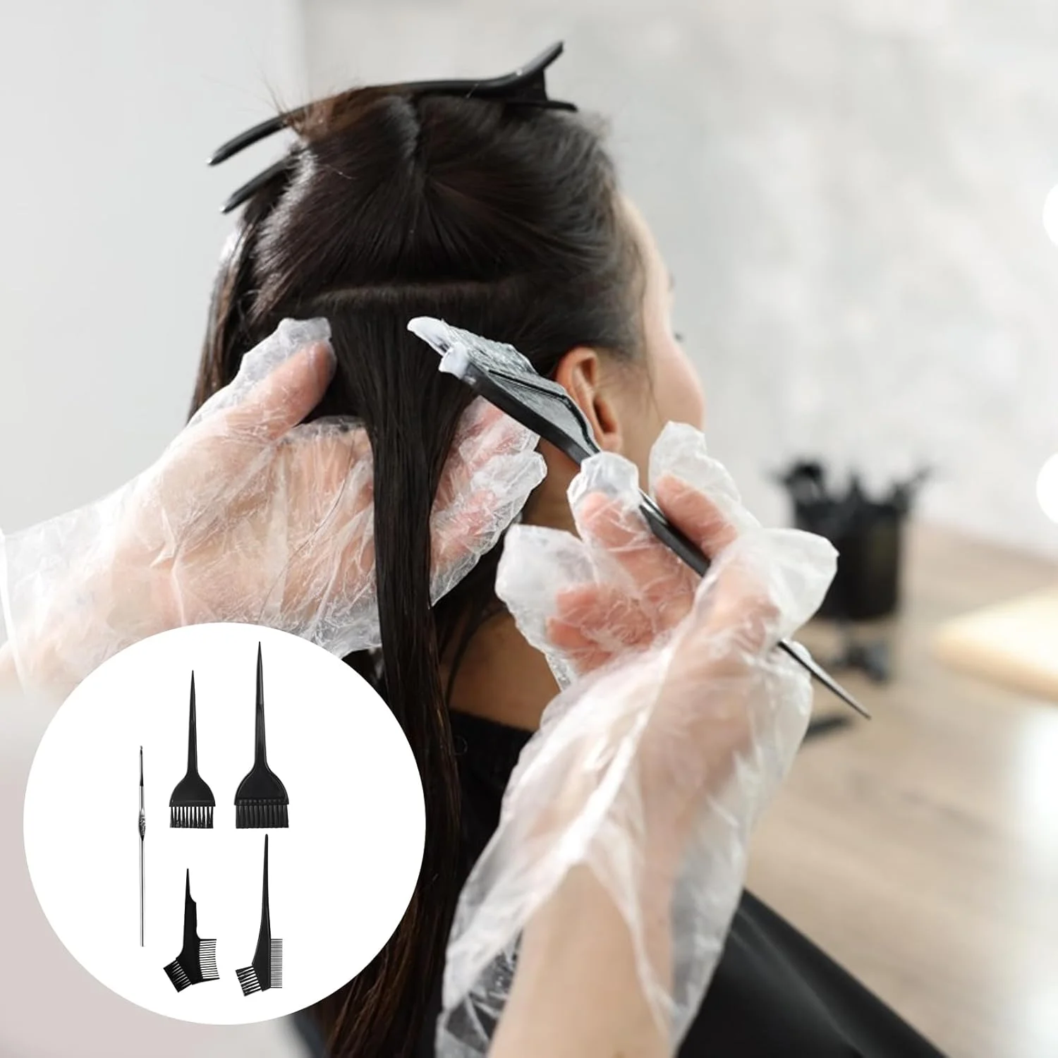 1 عدد کلاه مش مو سیلیکونی سوراخ دار به همراه 5 برس رنگ مو و 1 سوزن 1 عدد کلاه مش مو سیلیکونی سوراخ دار به همراه 5 برس رنگ مو و 1 سوزن