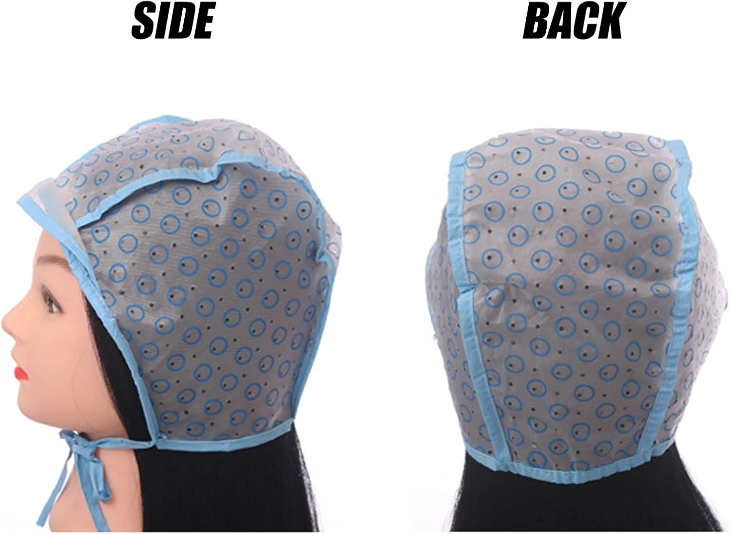 کلاه رنگ مو سالنی، 6 عدد کلاه مش مو با 6 عدد سوزن مو قلاب بافی، کلاه یکبار مصرف برای رنگ کردن مو، مناسب برای استفاده در سالن و منزل، لوازم رنگ مو