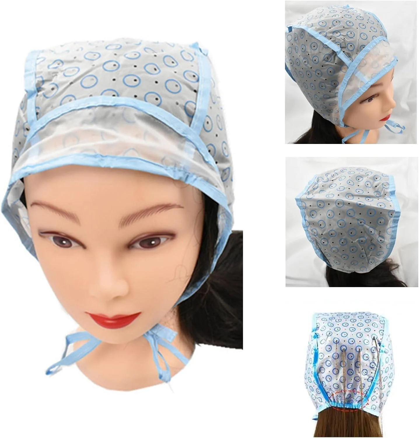 کلاه مش مو و کاردک رنگ مو، کلاه رنگ موی سالنی با قلاب برای رنگ کردن مو (1 عدد) کلاه مش مو و کاردک رنگ مو، کلاه رنگ موی سالنی با قلاب برای رنگ کردن مو (1 عدد)