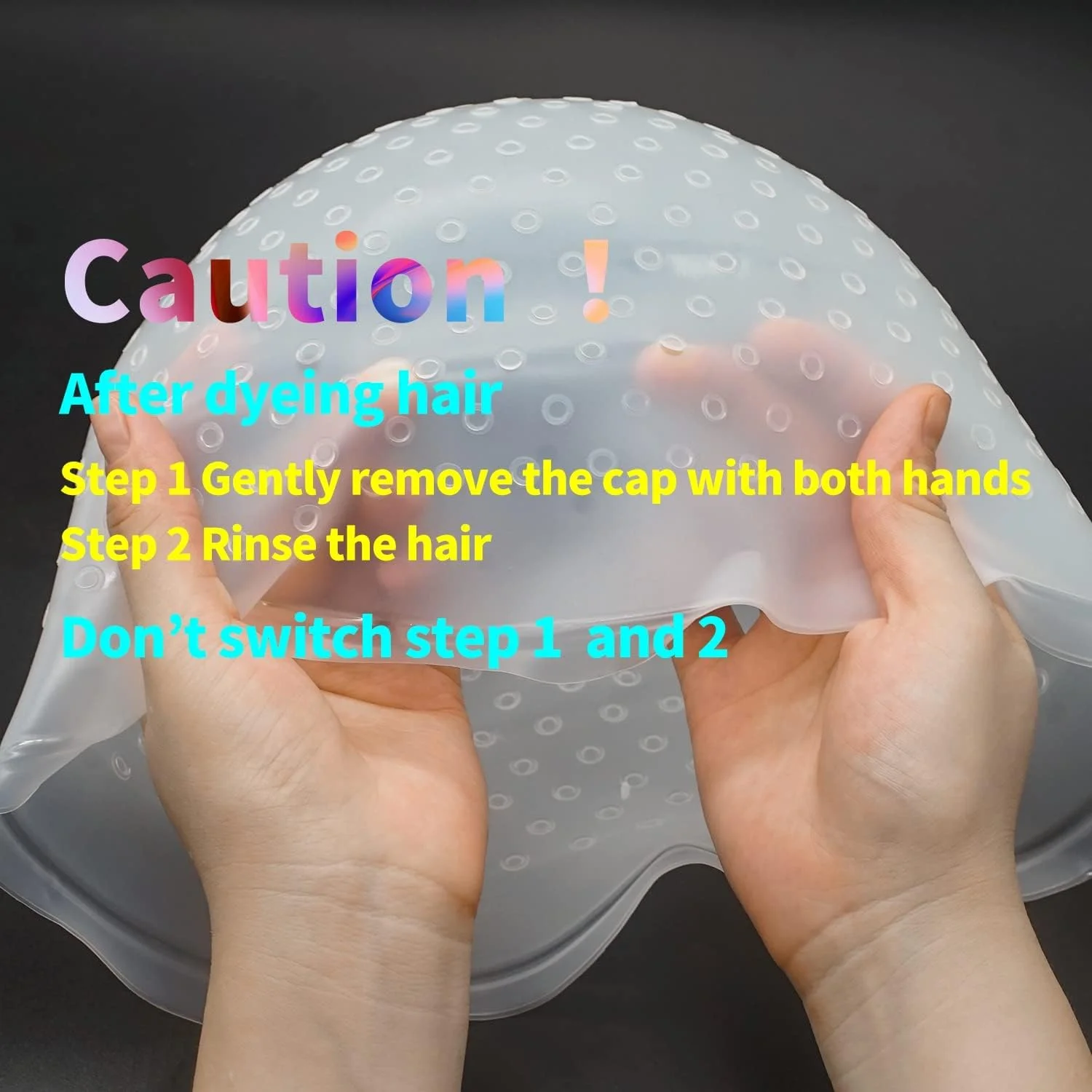 کلاه مش سوزنی لوساریا نیم دایره ای، کلاه مش مو سیلیکونی سوراخ دار قابل استفاده مجدد، کلاه ضخیم برای مش کردن مو، کلاه رنگ مو DIY با قلاب کلاه مش سوزنی لوساریا نیم دایره ای، کلاه مش مو سیلیکونی سوراخ دار قابل استفاده مجدد، کلاه ضخیم برای مش کردن مو، کلاه رنگ مو DIY با قلاب