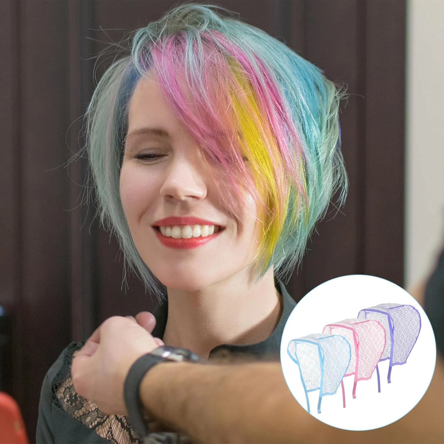 ست ۹ عددی هایلایت مو، کلاه هایلایت با ۳ قلاب پلاستیکی و ۳ برس رنگ مو، کلاه هایلایت برای رنگ کردن مو، دکلره سالن و لوازم آرایشگری DIY (آبی، صورتی، بنفش) ست ۹ عددی هایلایت مو، کلاه هایلایت با ۳ قلاب پلاستیکی و ۳ برس رنگ مو، کلاه هایلایت برای رنگ کردن مو، دکلره سالن و لوازم آرایشگری DIY (آبی، صورتی، بنفش)