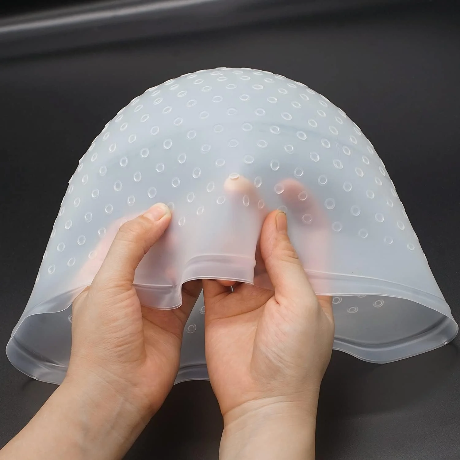 کلاه مش سوزنی لوساریا نیم دایره ای، کلاه مش مو سیلیکونی سوراخ دار قابل استفاده مجدد، کلاه ضخیم برای مش کردن مو، کلاه رنگ مو DIY با قلاب کلاه مش سوزنی لوساریا نیم دایره ای، کلاه مش مو سیلیکونی سوراخ دار قابل استفاده مجدد، کلاه ضخیم برای مش کردن مو، کلاه رنگ مو DIY با قلاب