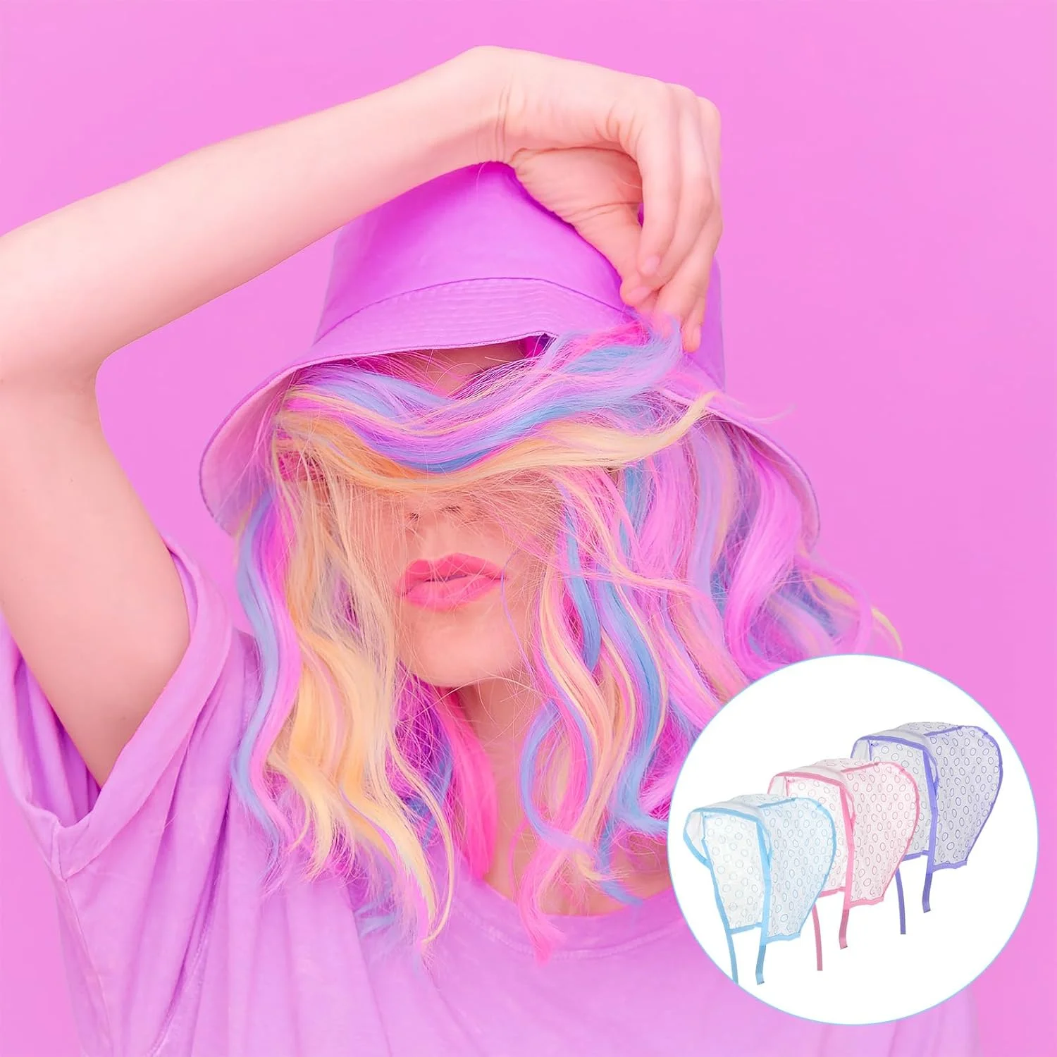 ست ۹ عددی هایلایت مو، کلاه هایلایت با ۳ قلاب پلاستیکی و ۳ برس رنگ مو، کلاه هایلایت برای رنگ کردن مو، دکلره سالن و لوازم آرایشگری DIY (آبی، صورتی، بنفش) ست ۹ عددی هایلایت مو، کلاه هایلایت با ۳ قلاب پلاستیکی و ۳ برس رنگ مو، کلاه هایلایت برای رنگ کردن مو، دکلره سالن و لوازم آرایشگری DIY (آبی، صورتی، بنفش)