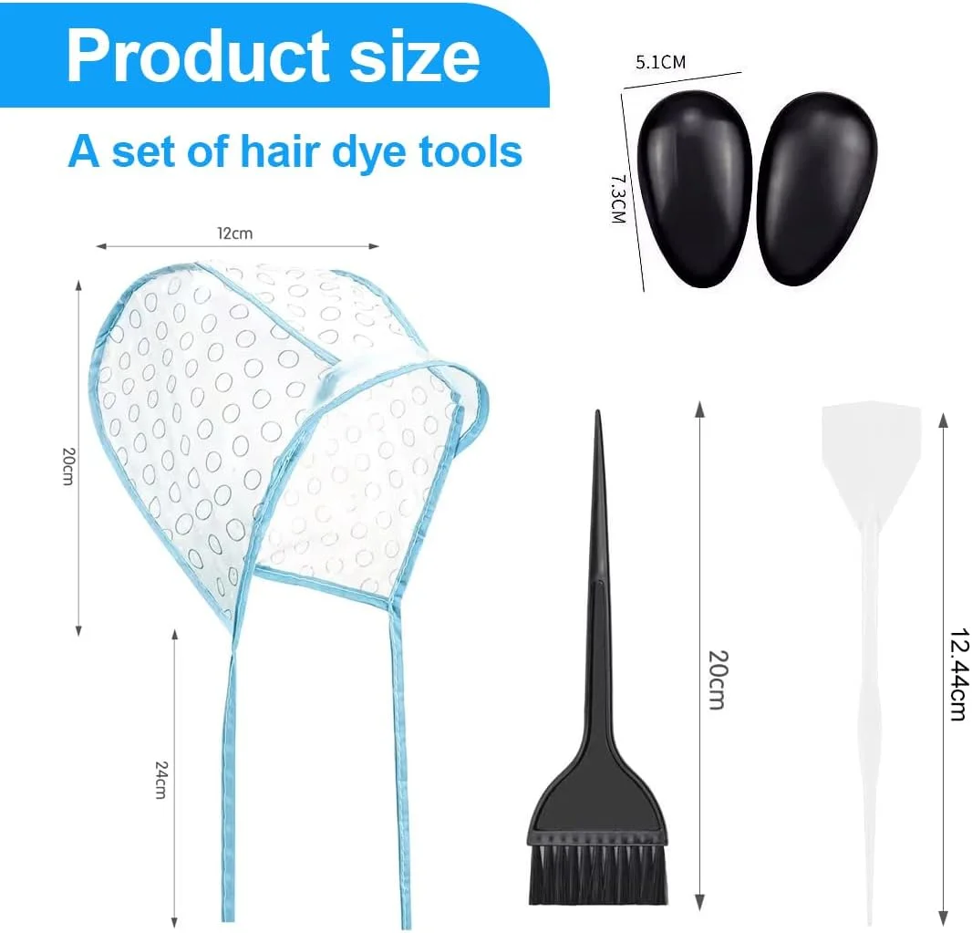 ۲ عدد کلاه مش، لوازم جانبی رنگ مو با برس رنگ و قلاب فلزی برای استفاده در منزل و سالن، کلاه مش سوراخ دار با برس ۲ عدد کلاه مش، لوازم جانبی رنگ مو با برس رنگ و قلاب فلزی برای استفاده در منزل و سالن، کلاه مش سوراخ دار با برس