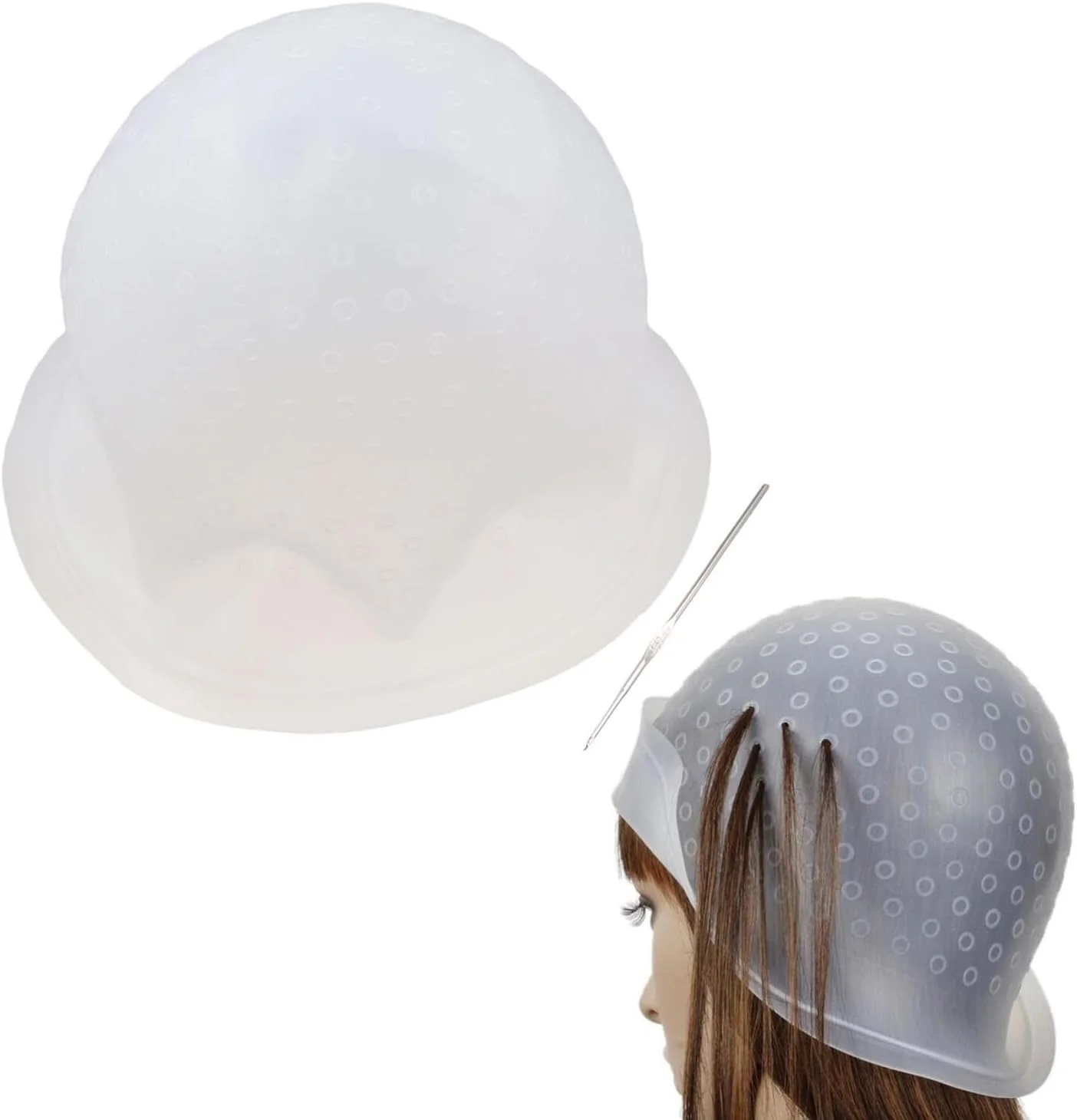 کلاه مش و رنگ مو سیلیکونی GUEDKIKL، کلاه حرفه ای و قابل استفاده مجدد با سوراخ های از پیش تعیین شده و قلاب برای رنگ کردن مو در سالن های آرایشی کلاه مش و رنگ مو سیلیکونی GUEDKIKL، کلاه حرفه ای و قابل استفاده مجدد با سوراخ های از پیش تعیین شده و قلاب برای رنگ کردن مو در سالن های آرایشی