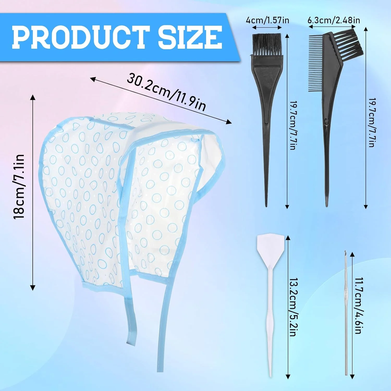 ست ۳ عددی کلاه مش مو LIQWEI، کیت رنگ مو با قلاب بافتنی برای رنگ کردن مو در خانه و سالن ست ۳ عددی کلاه مش مو LIQWEI، کیت رنگ مو با قلاب بافتنی برای رنگ کردن مو در خانه و سالن