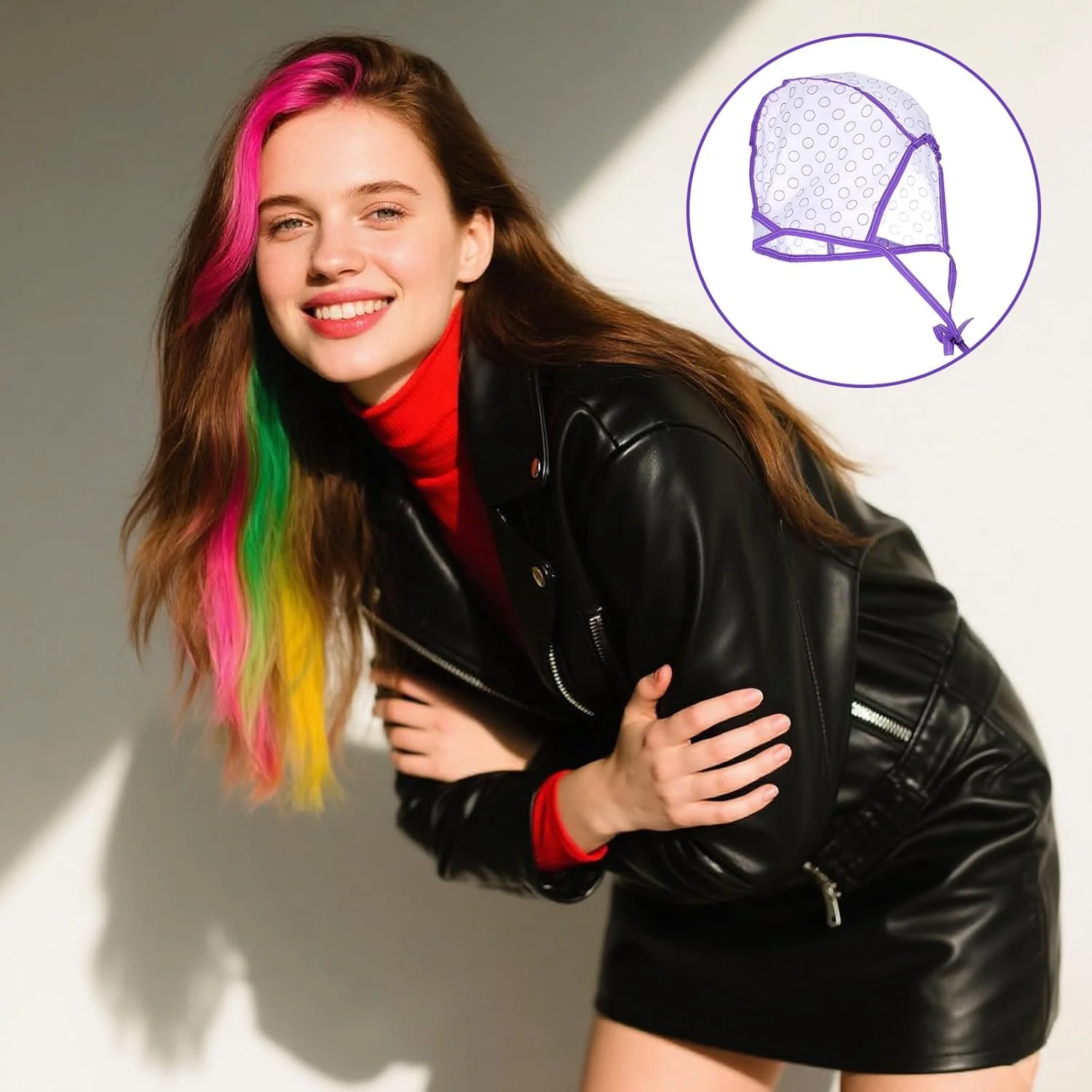 ست ۳ عددی کلاه مش مو به همراه ۳ قلاب پلاستیکی، مناسب رنگ کردن، دکلره و مش کردن مو در خانه و سالن (صورتی، آبی، بنفش) ست ۳ عددی کلاه مش مو به همراه ۳ قلاب پلاستیکی، مناسب رنگ کردن، دکلره و مش کردن مو در خانه و سالن (صورتی، آبی، بنفش)