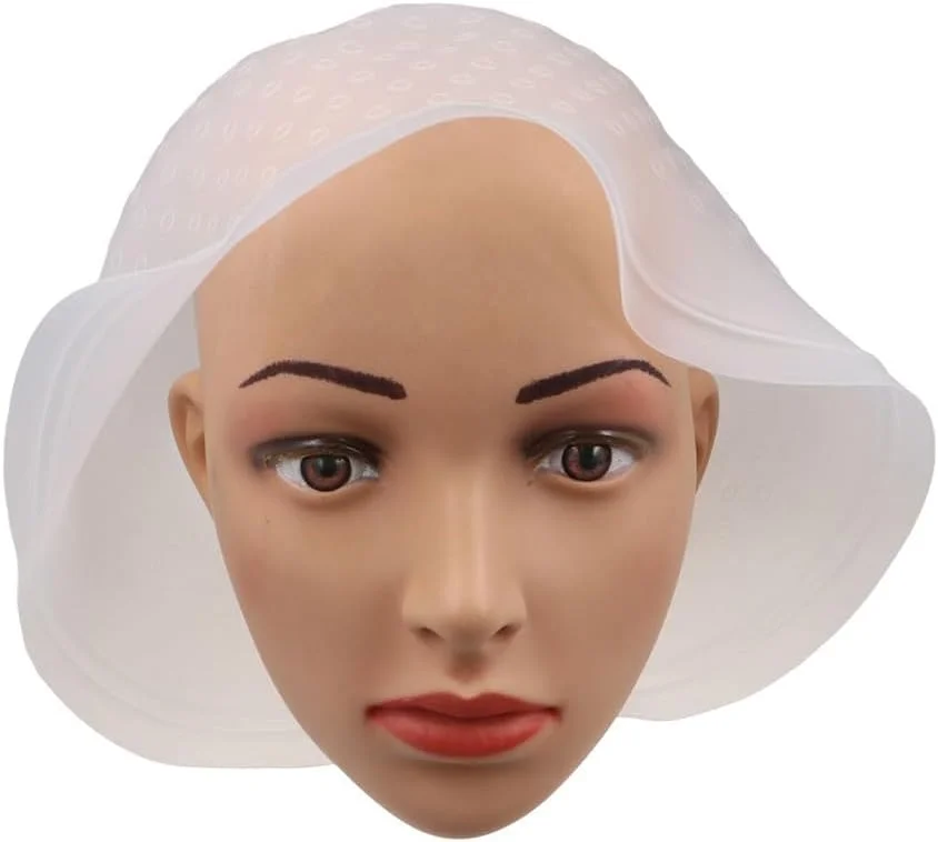 کلاه مش و رنگ مو سیلیکونی GUEDKIKL، کلاه حرفه ای و قابل استفاده مجدد با سوراخ های از پیش تعیین شده و قلاب برای رنگ کردن مو در سالن های آرایشی